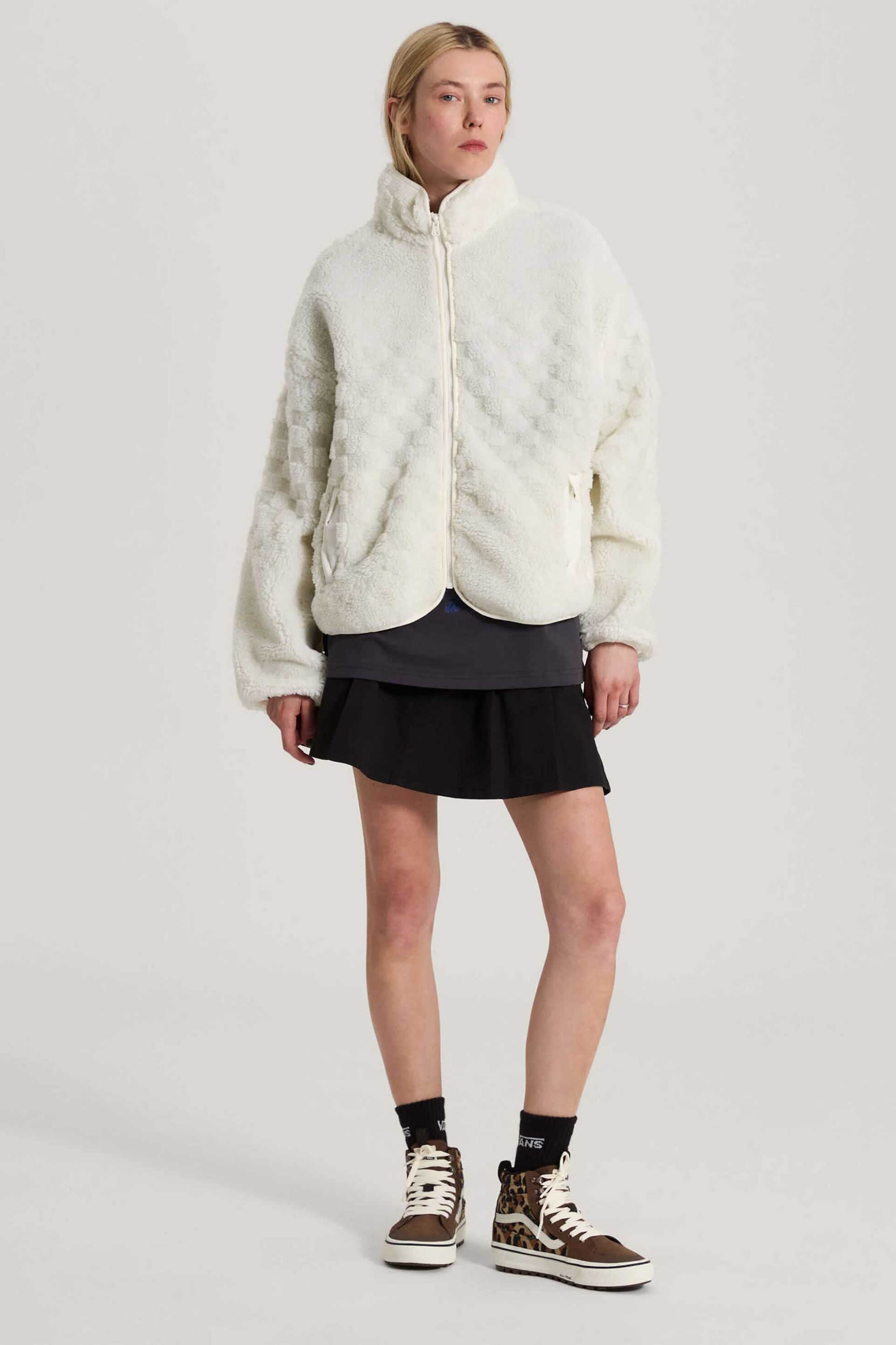 Vans γυναικείο fleece jacket με checkerboard ανάγλυφο σχέδιο 