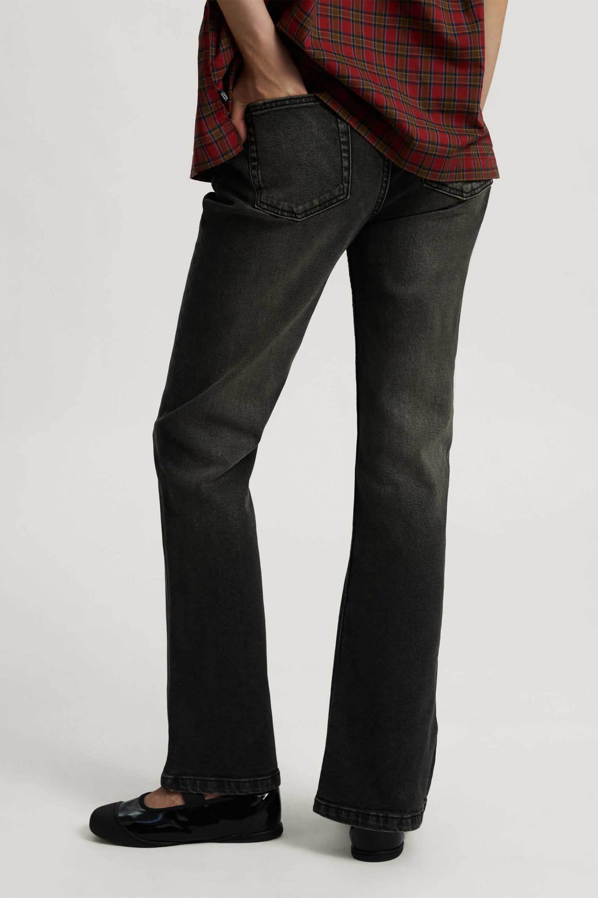 Vans Γυναικείο Τζιν Παντελόνι Πεντάτσεπο Boot Cut Fit Check-5 - Vn000Zxfemq1 Μαύρο