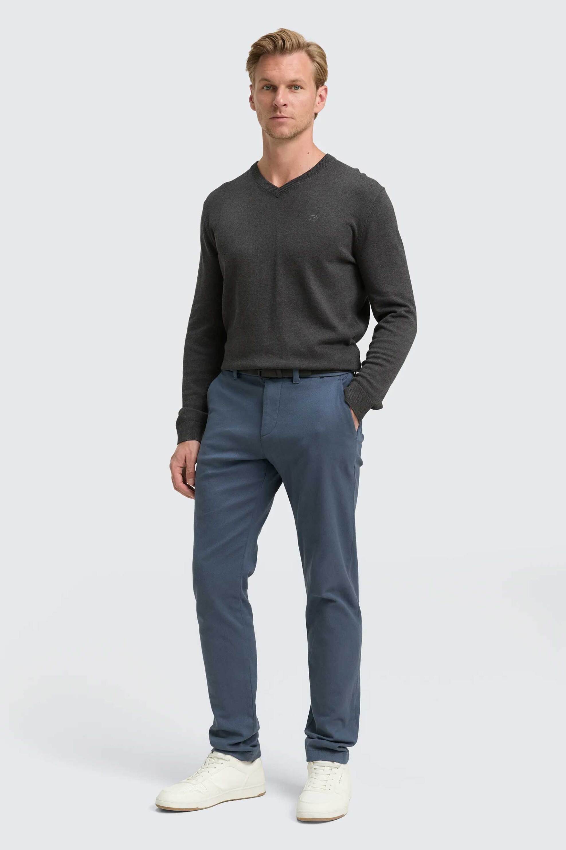 Tom Tailor ανδρικό παντελόνι chino με ζώνη Slim Fit - 1037547 Μπλε