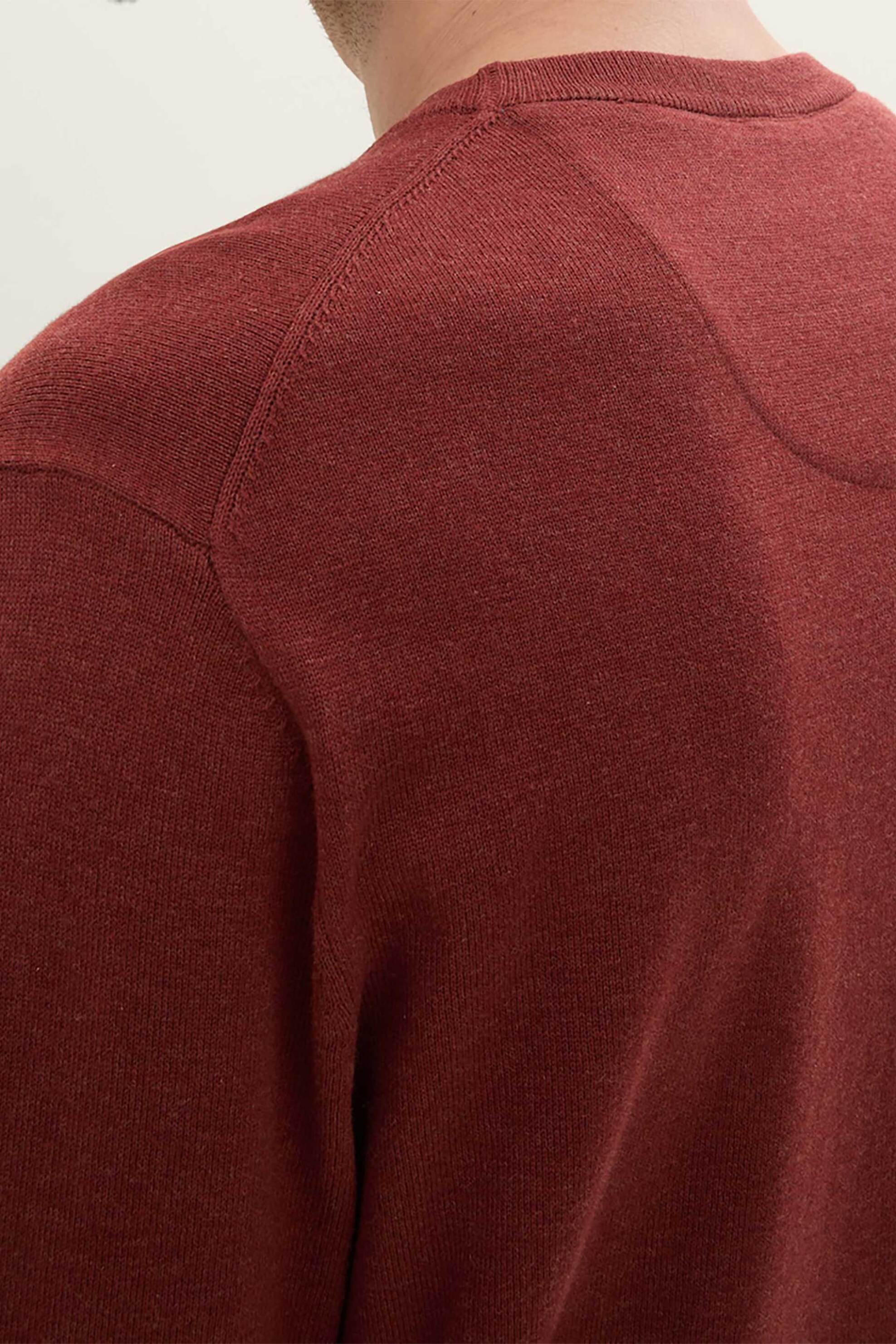 Tom Tailor ανδρικό πουλόβερ με monogram Regular Fit - 1039805 Μπορντό φωτογραφία