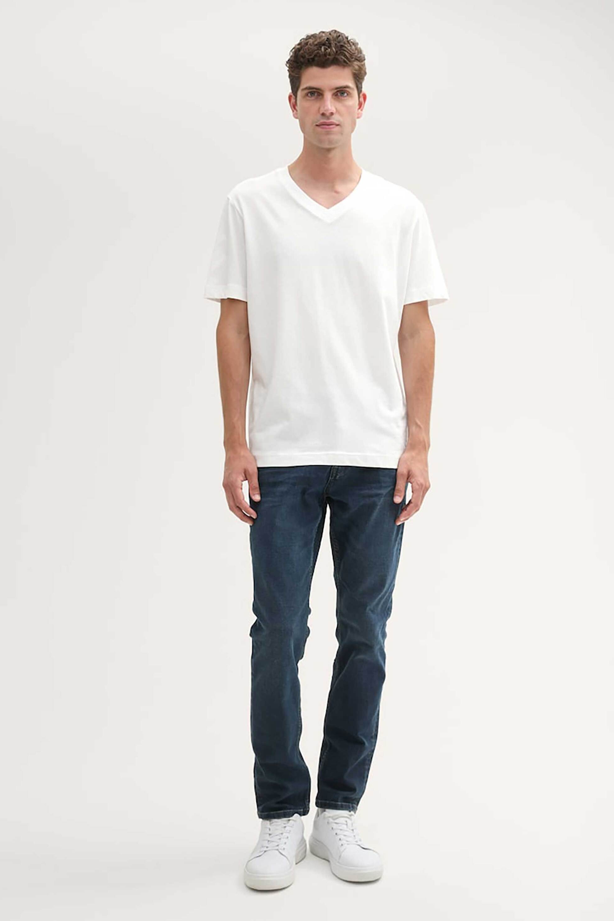 Tom Tailor σετ ανδρικά T-shirt μονόχρωμα με v λαιμόκοψη (2 τεμάχια) - 1037738 Λευκό φωτογραφία
