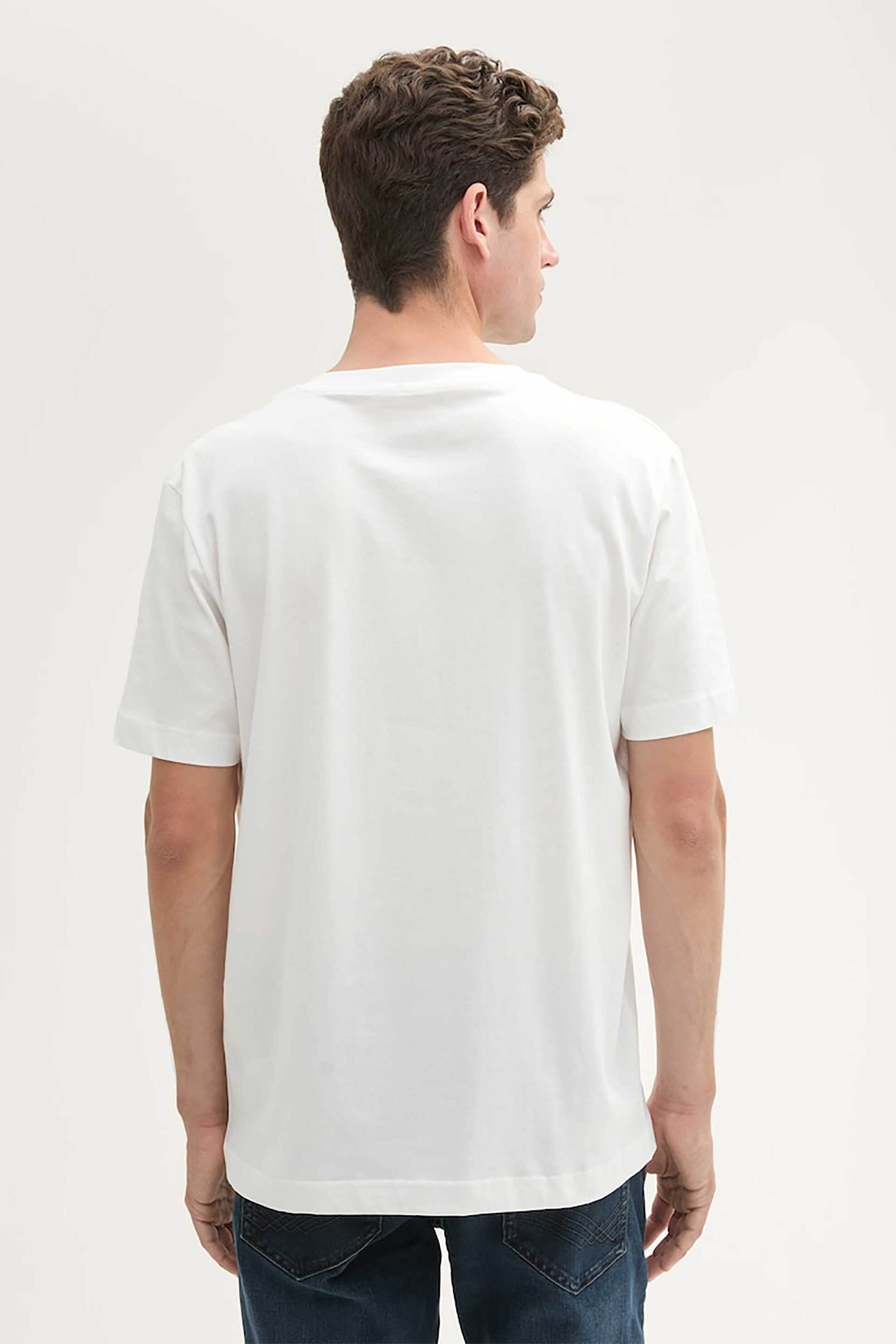 Tom Tailor σετ ανδρικά T-shirt μονόχρωμα με v λαιμόκοψη (2 τεμάχια) - 1037738 Λευκό φωτογραφία