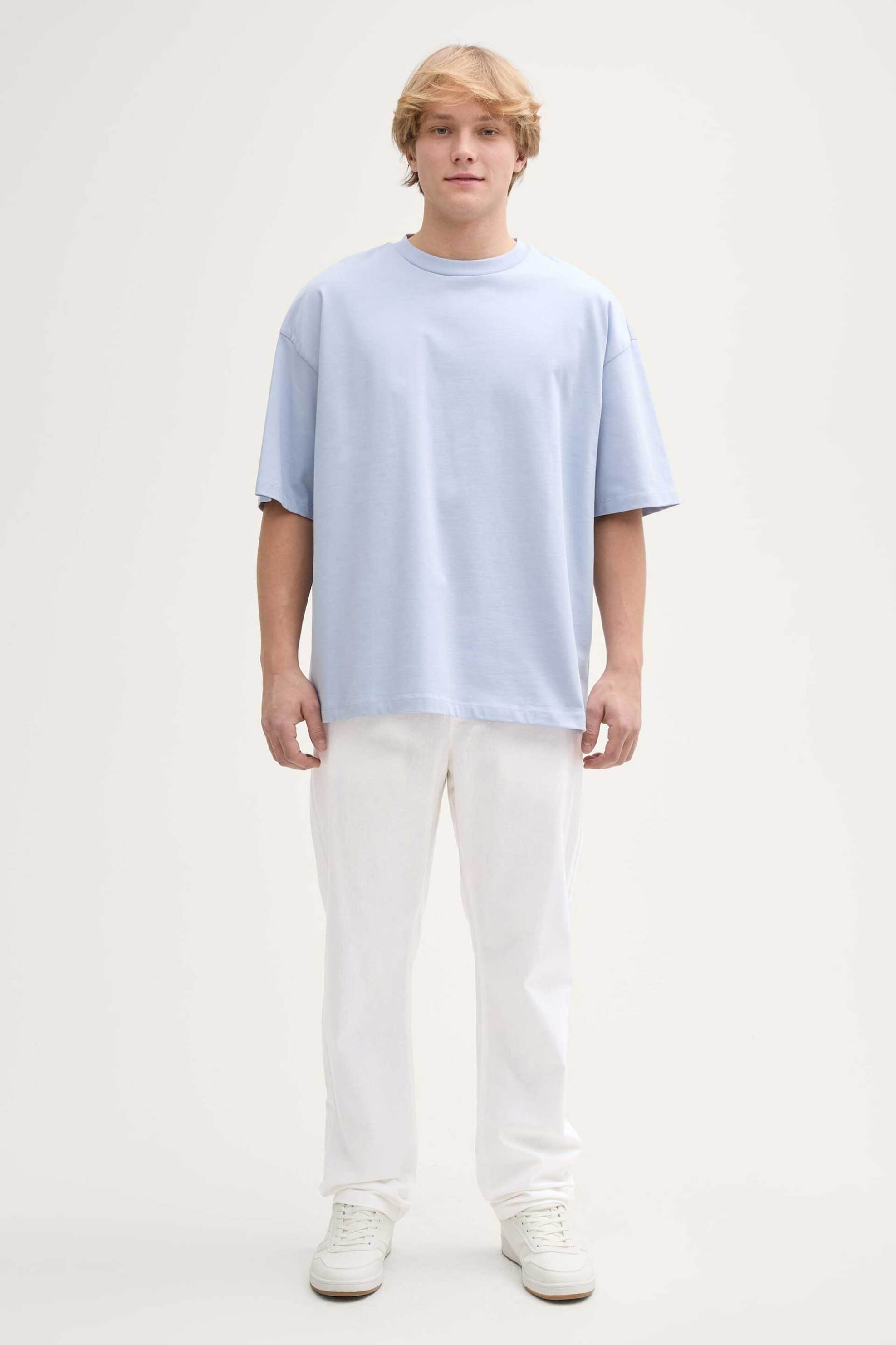 TOM TAILOR Tom Tailor ανδρικό παντελόνι με ελαστική μέση Loose Fit - 1044844 Λευκό