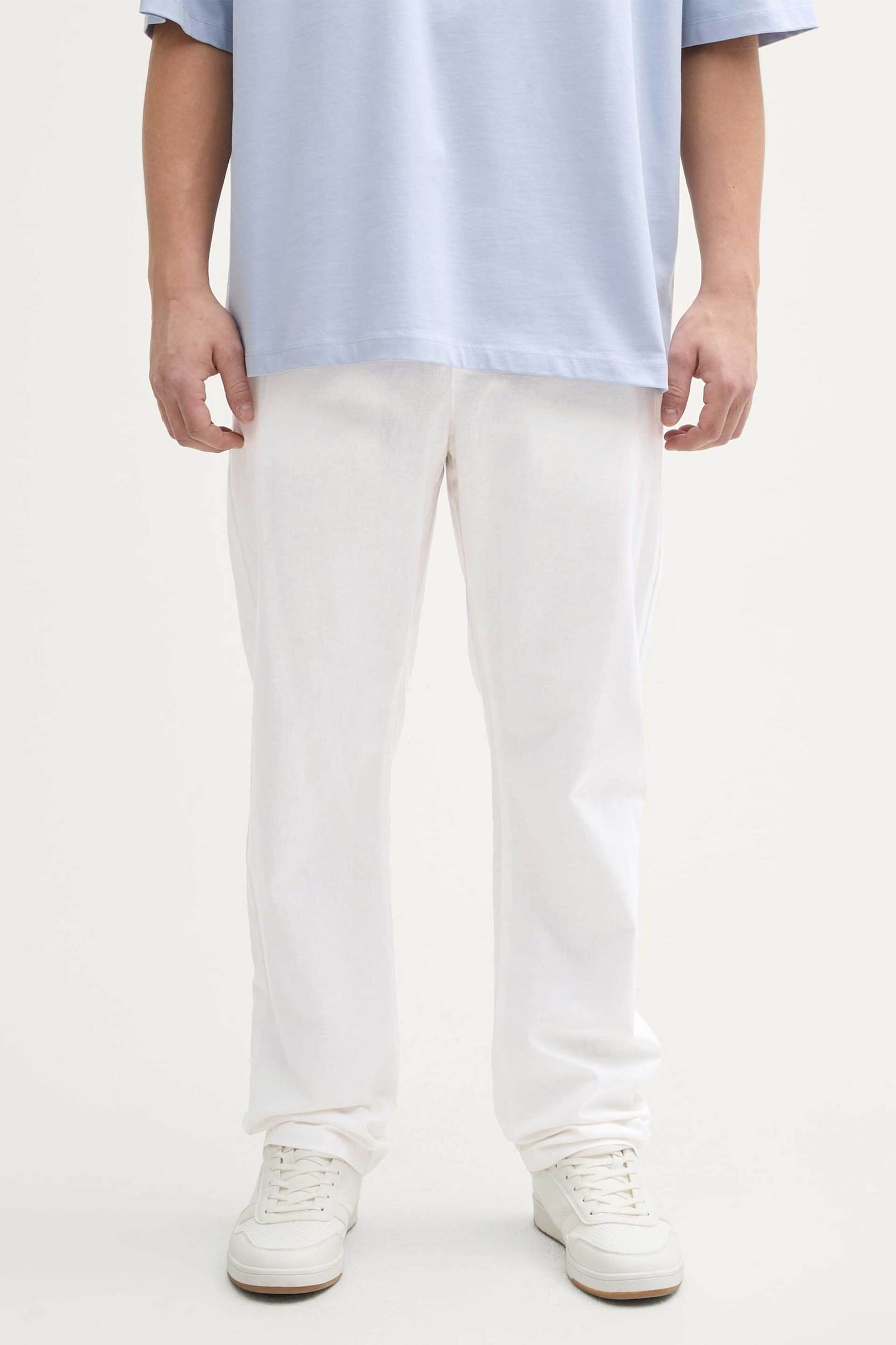 Tom Tailor ανδρικό παντελόνι με ελαστική μέση Loose Fit - 1044844 Λευκό φωτογραφία