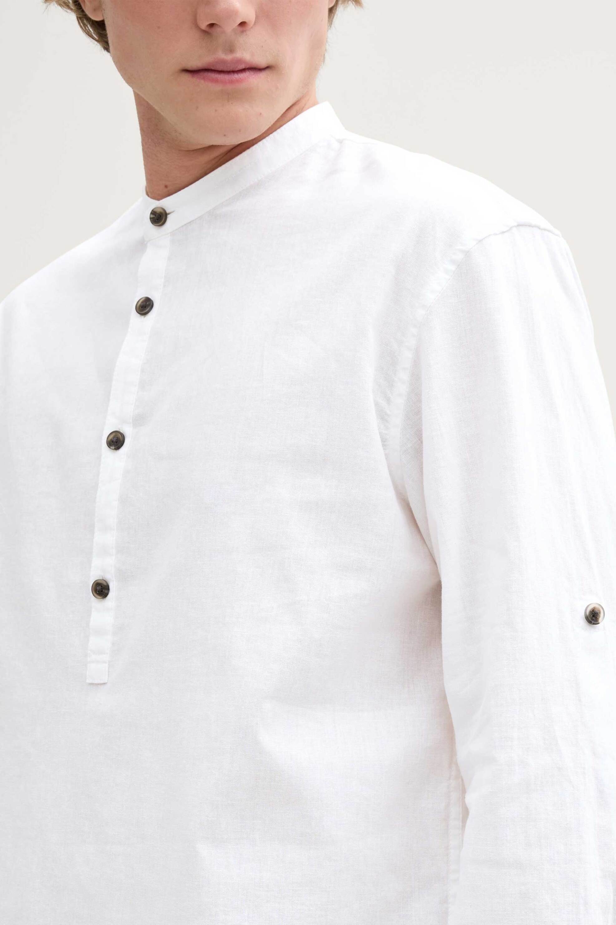 Tom Tailor ανδρική μπλούζα henley Relaxed Fit - 1045187 Λευκό φωτογραφία