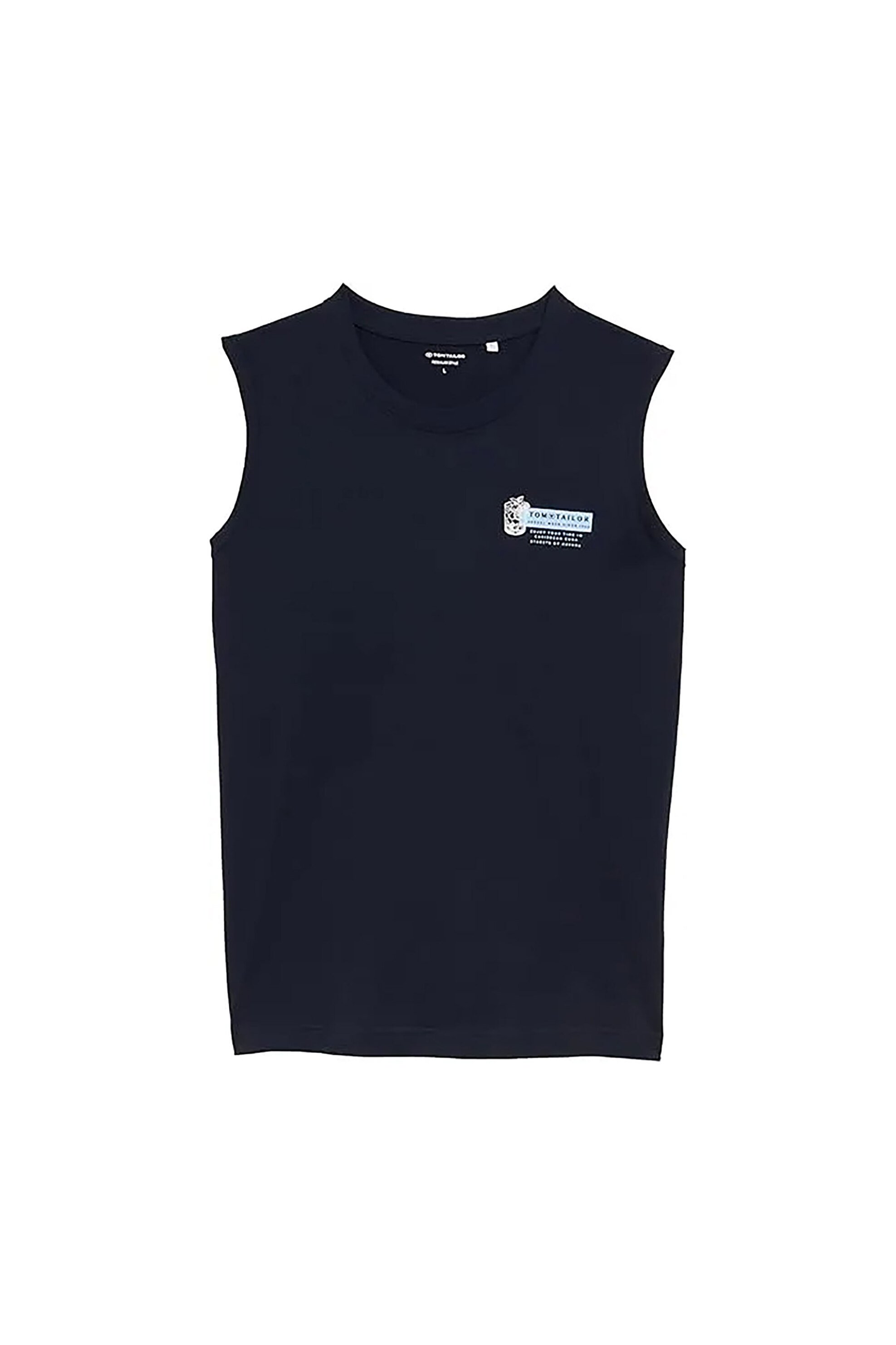 TOM TAILOR Tom Tailor ανδρική αμάνικη μπλούζα με print - 1046749 Μπλε Σκούρο