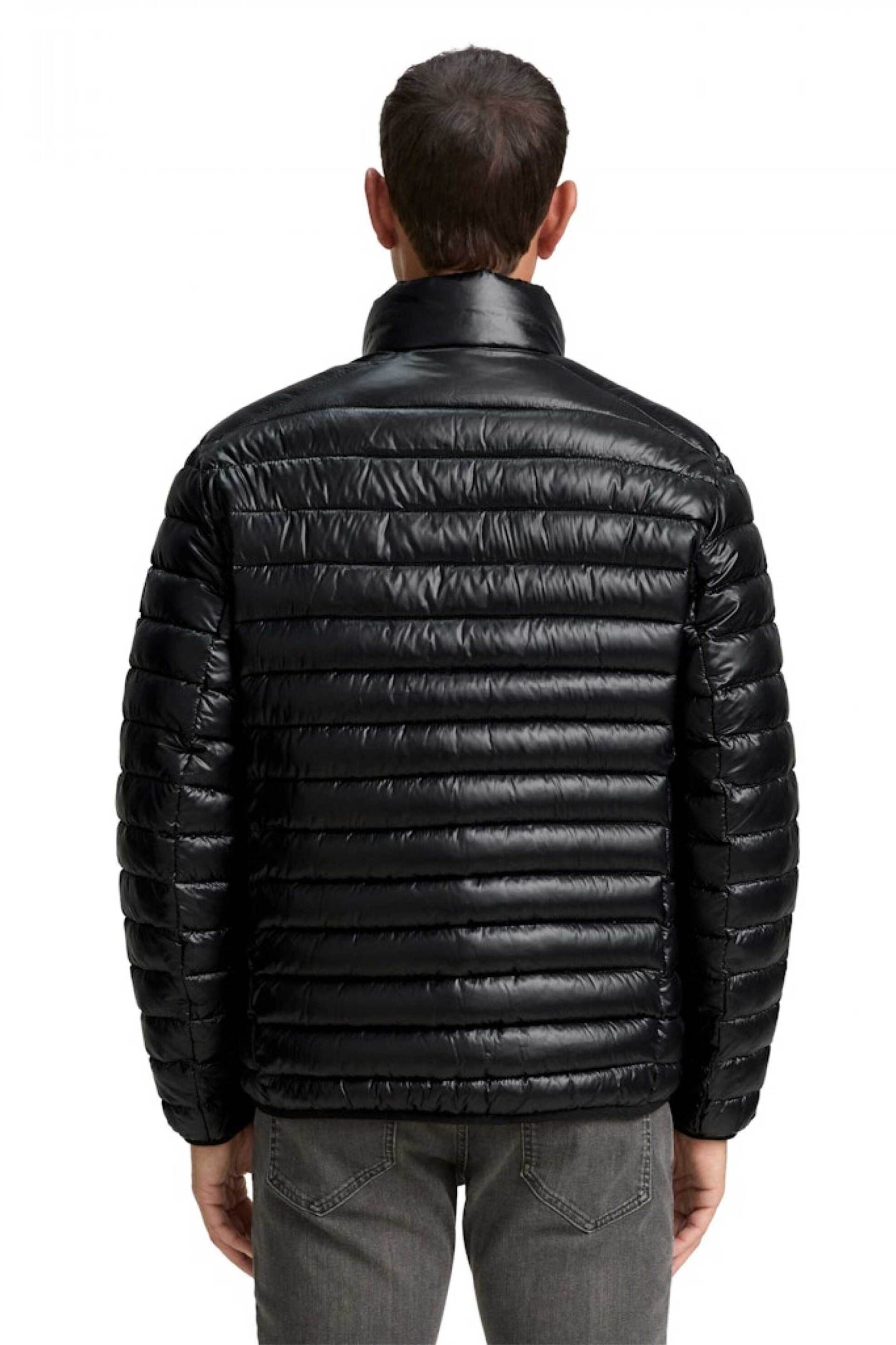 Tom Tailor ανδρικό αδιάβροχο μπουφάν με καπιτονέ σχέδιο και ψηλό λαιμό - 1046221 Μαύρο φωτογραφία