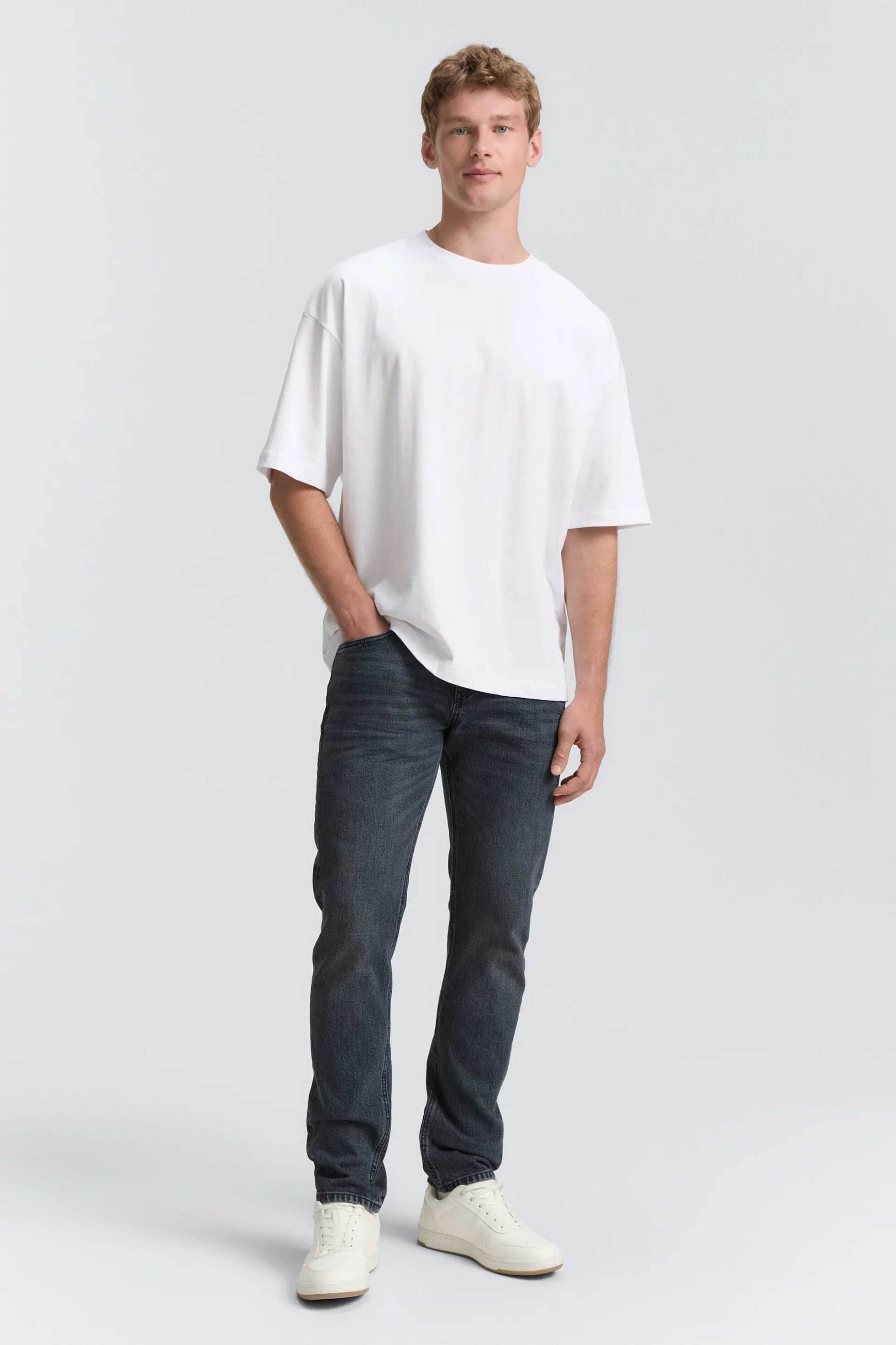 Tom Tailor ανδρικό τζιν παντελόνι πεντάτσεπο Slim Fit - 1047987 Ανθρακί