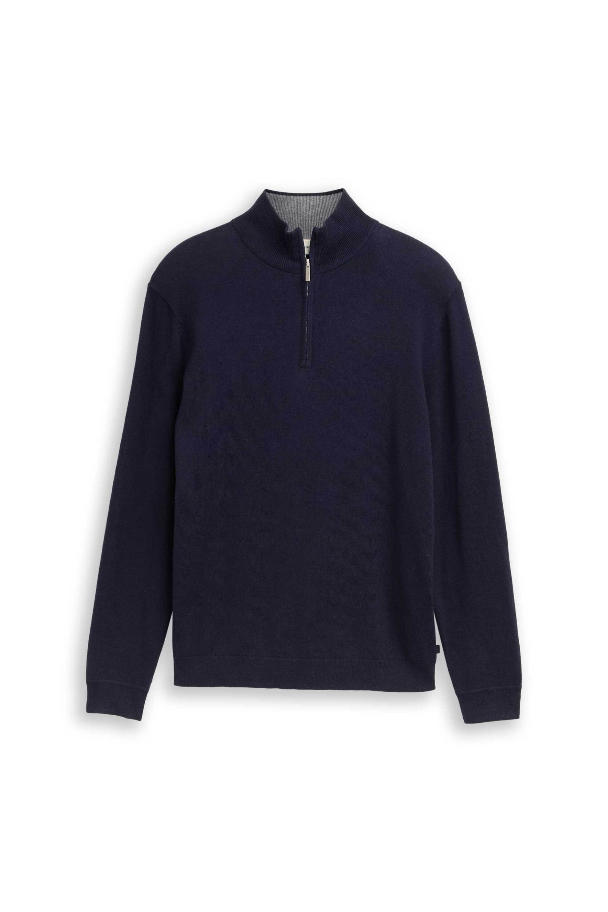 Tom Tailor ανδρικό πουλόβερ με ψηλό λαιμό και 1/2 φερμουάρ - 1048018 Μπλε Σκούρο