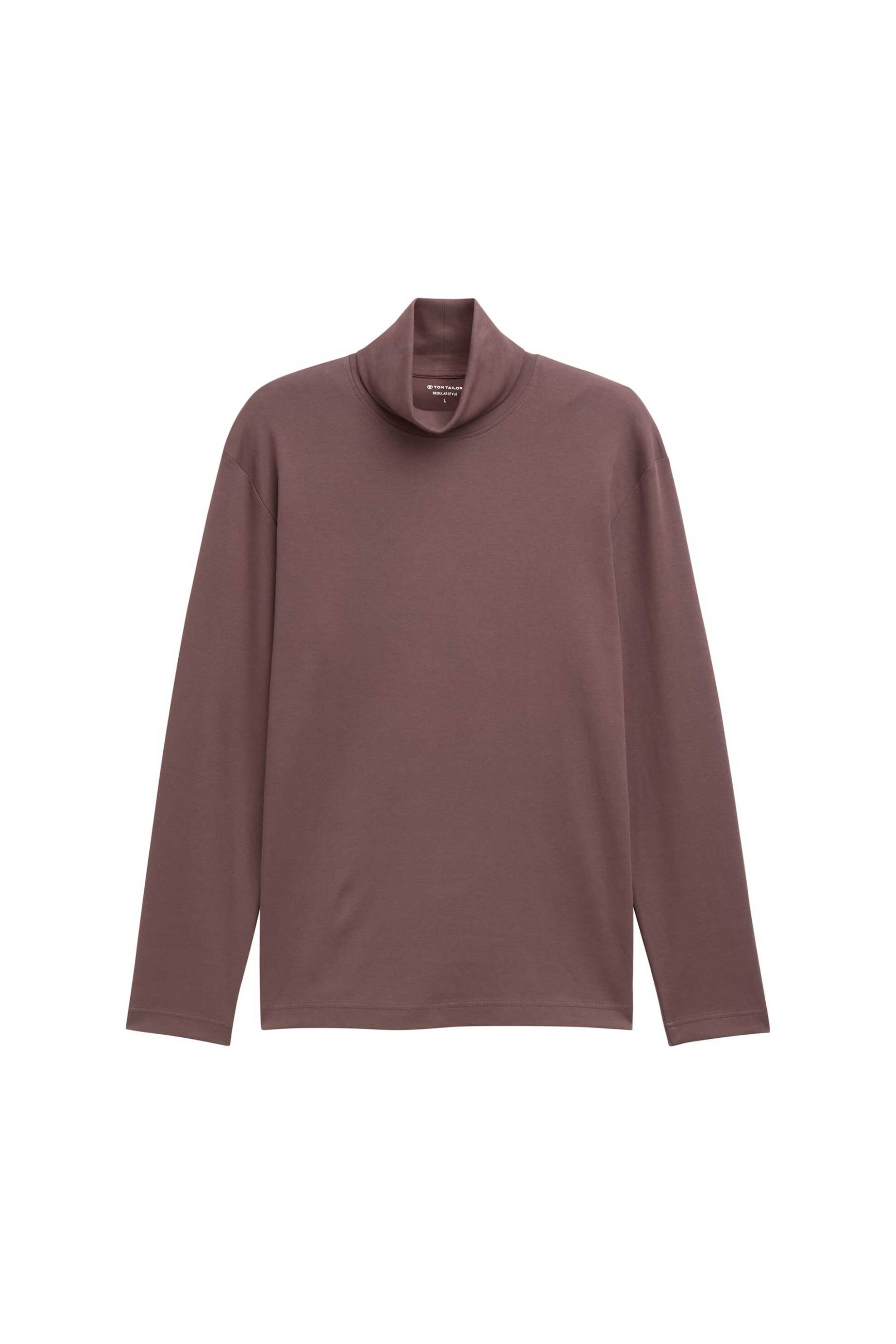 Tom Tailor ανδρική μπλούζα ζιβάγκο μονόχρωμη Regular Fit - 1048614 Καφέ