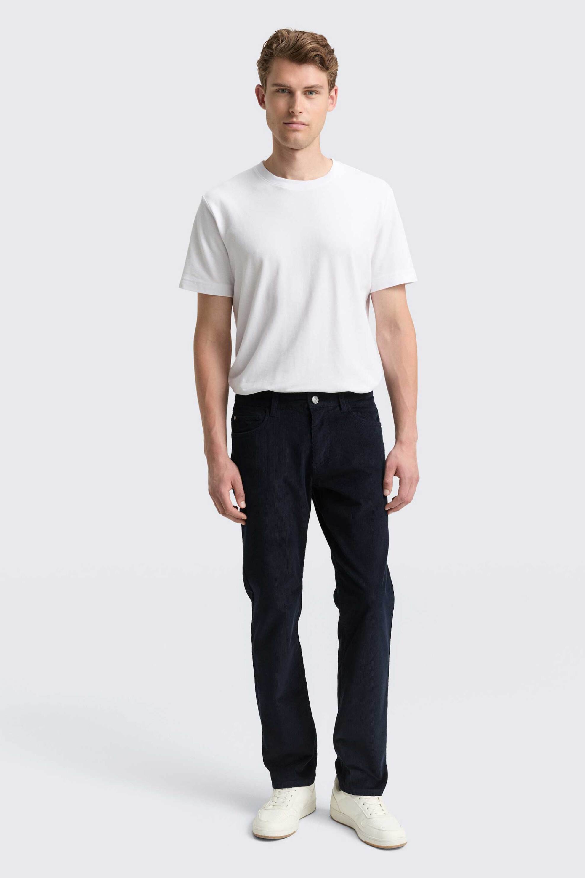 Tom Tailor ανδρικό πεντάτσεπο κοτλέ παντελόνι Straight Fit - 1048451 Μπλε Σκούρο