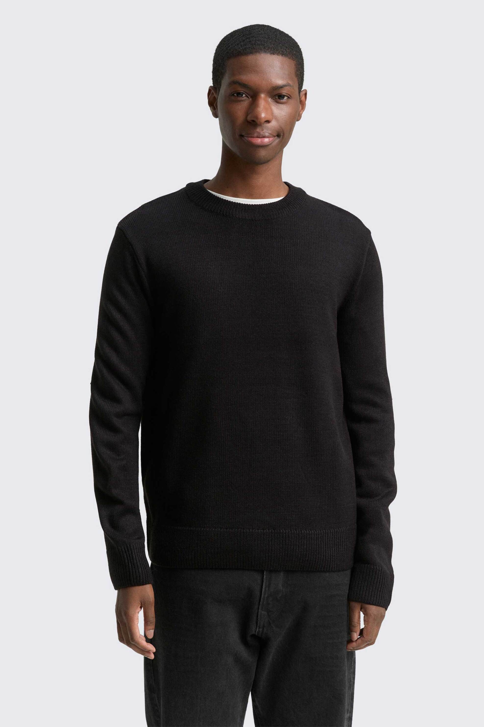 Tom Tailor ανδρικό πουλόβερ μονόχρωμο Regular Fit - 1049459 Μαύρο