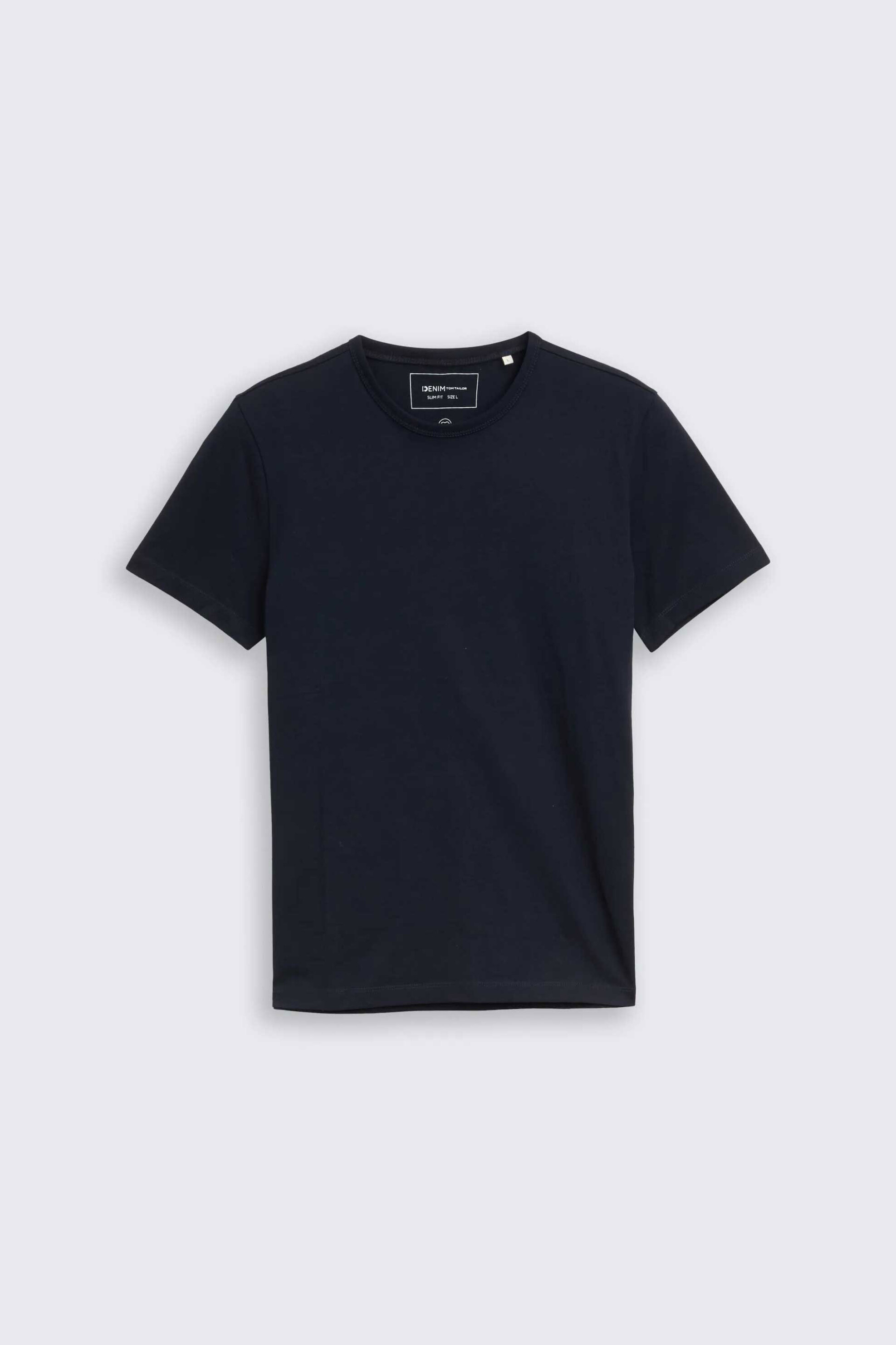 Tom Tailor Ανδρικό T-Shirt Μονόχρωμο Slim Fit - 1048995 Μπλε Σκούρο