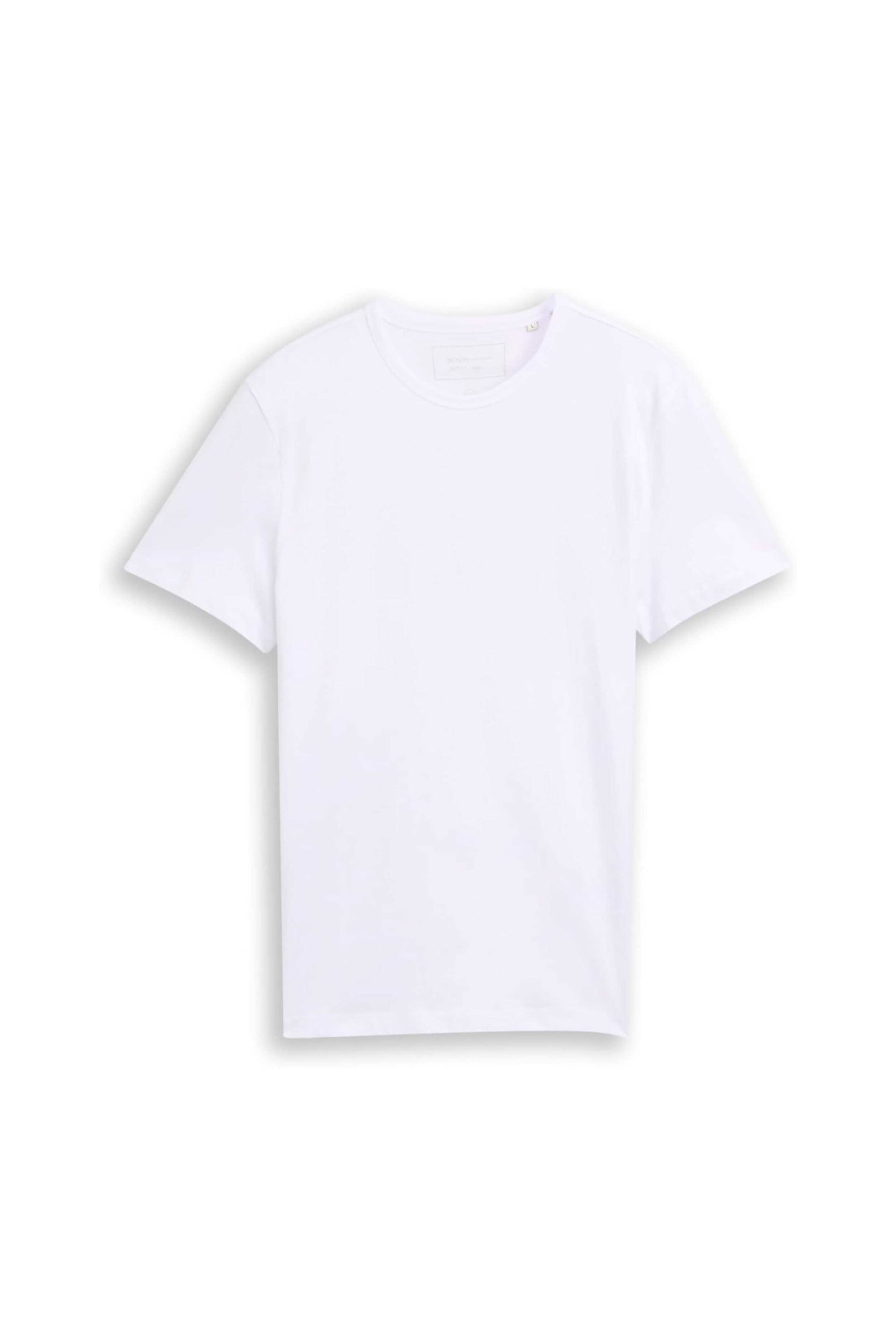 Tom Tailor ανδρικό T-shirt μονόχρωμο Slim Fit - 1048995 Λευκό