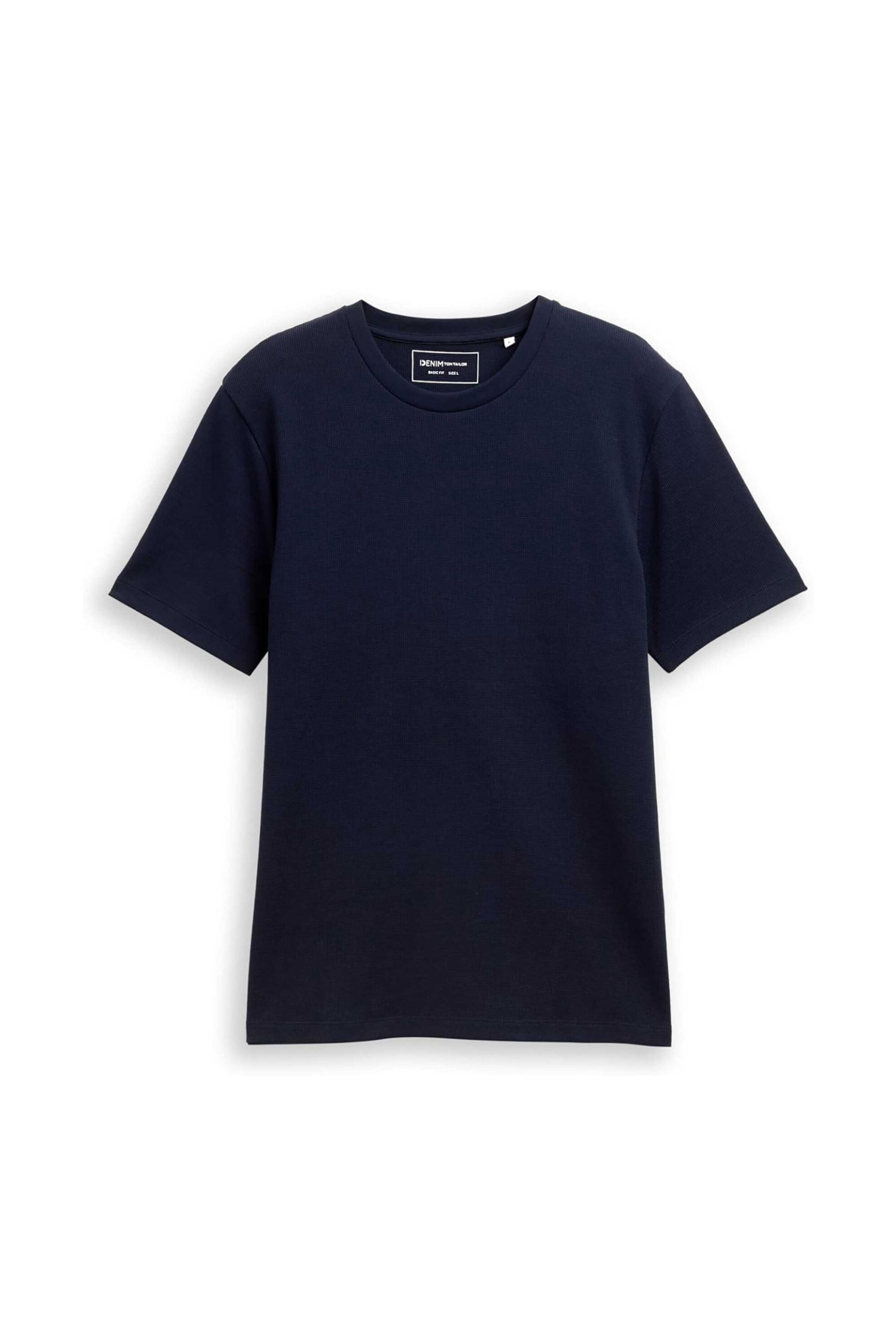 Tom Tailor Ανδρικό T-Shirt Structured Μονόχρωμο Basic Fit - 1049041 Μπλε Σκούρο