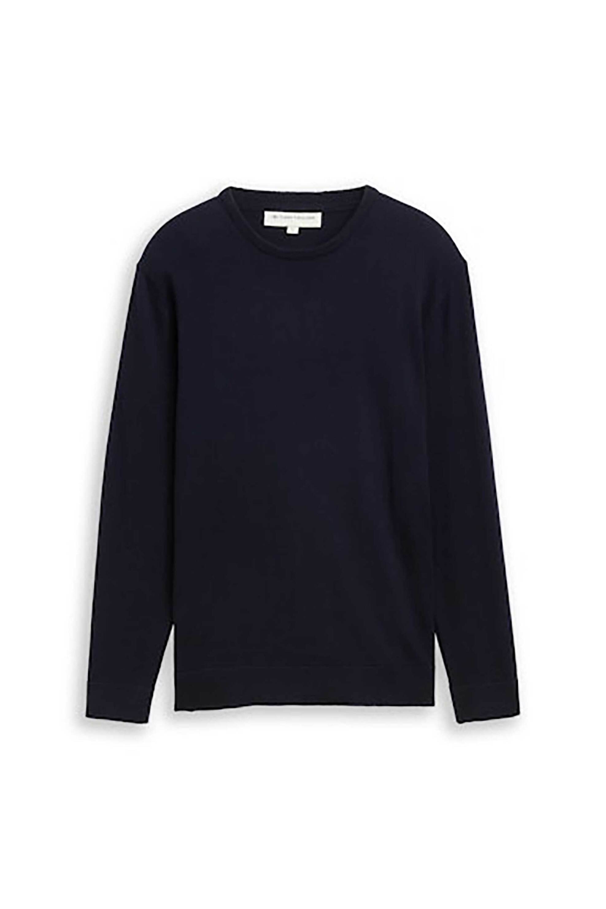Tom Tailor Ανδρικό Πουλόβερ Μονόχρωμο Regular Fit - 1049500 Μπλε Σκούρο