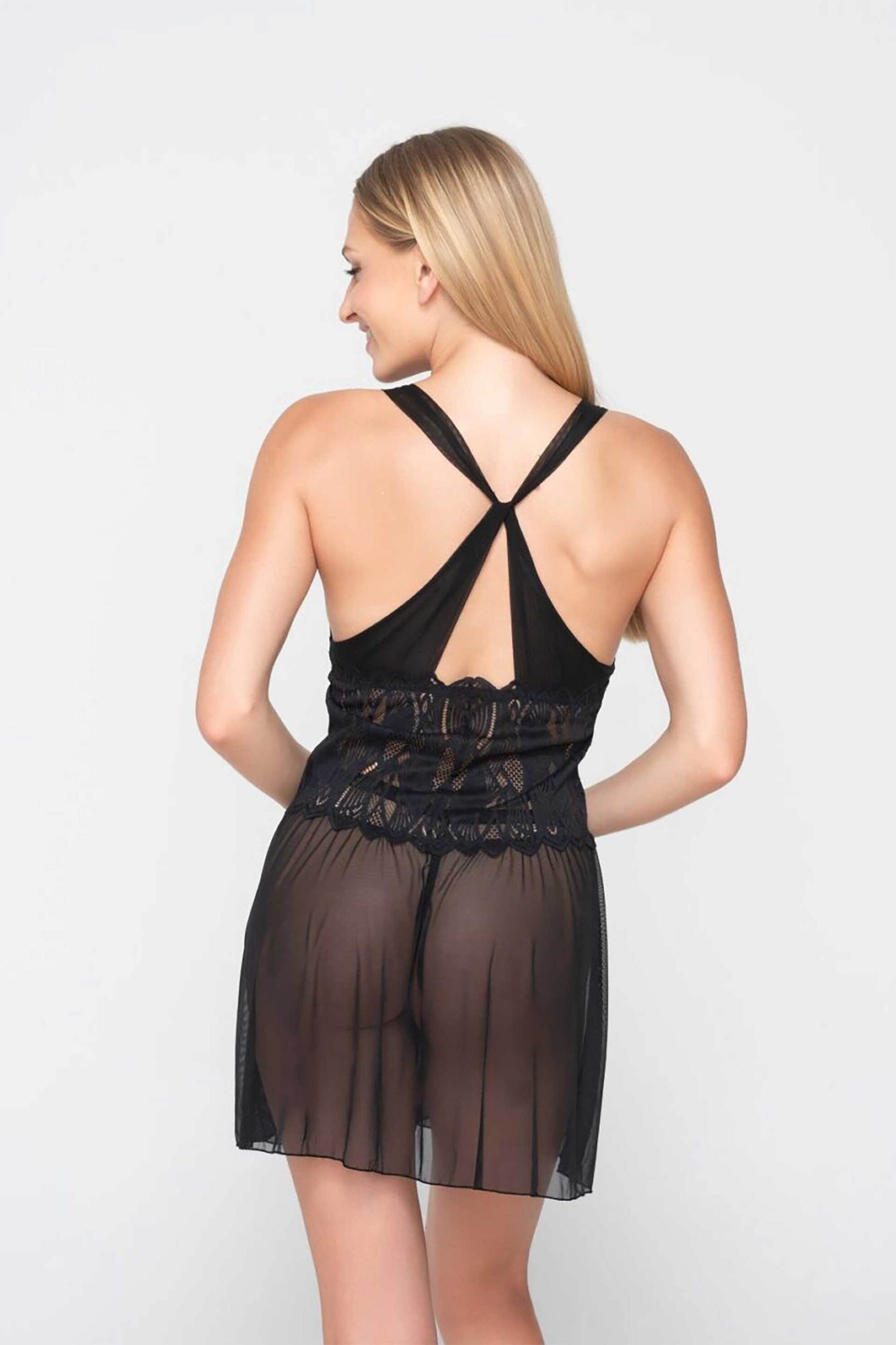 Luna γυναικείο babydoll "Sylvie" - 86700 Μαύρο φωτογραφία