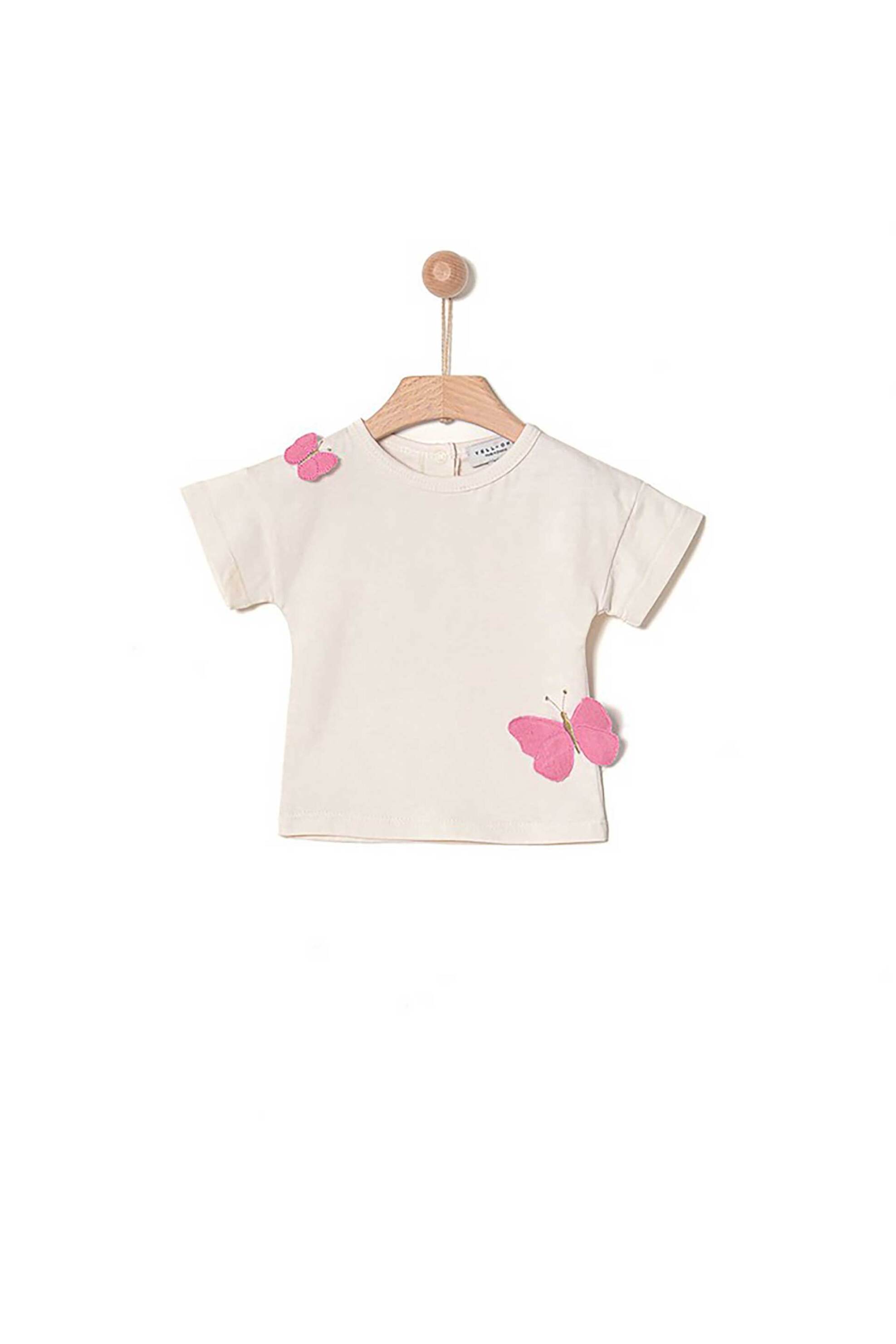 Παιδικά Ρούχα, Παπούτσια & Παιχνίδια > Παιδικά Ρούχα & Αξεσουάρ για Κορίτσια > Παιδικές Μπλούζες για Κορίτσια > Παιδικά T-Shirts για Κορίτσια Yell-oh! παιδικό T-shirt με απλικέ πεταλούδες στο πλάι - 41090335048 Ροζ