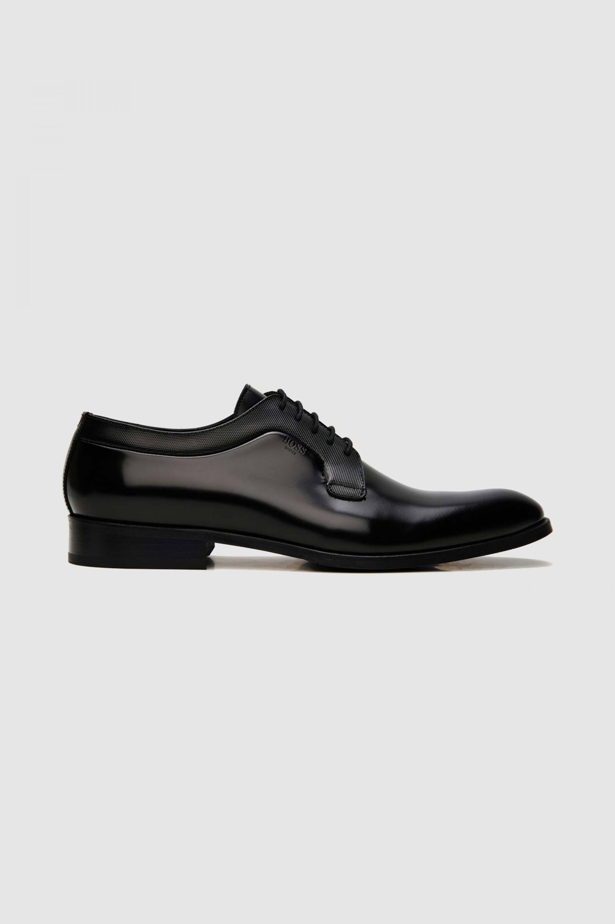 Ανδρική Μόδα > Ανδρικά Παπούτσια > Ανδρικά Σκαρπίνια & Παπούτσια Oxford Boss Shoes ανδρικά δερμάτινα παπούτσια oxford μονόχρωμα με ανάγλυφο logo - Z7521 SPAZZ Μαύρο