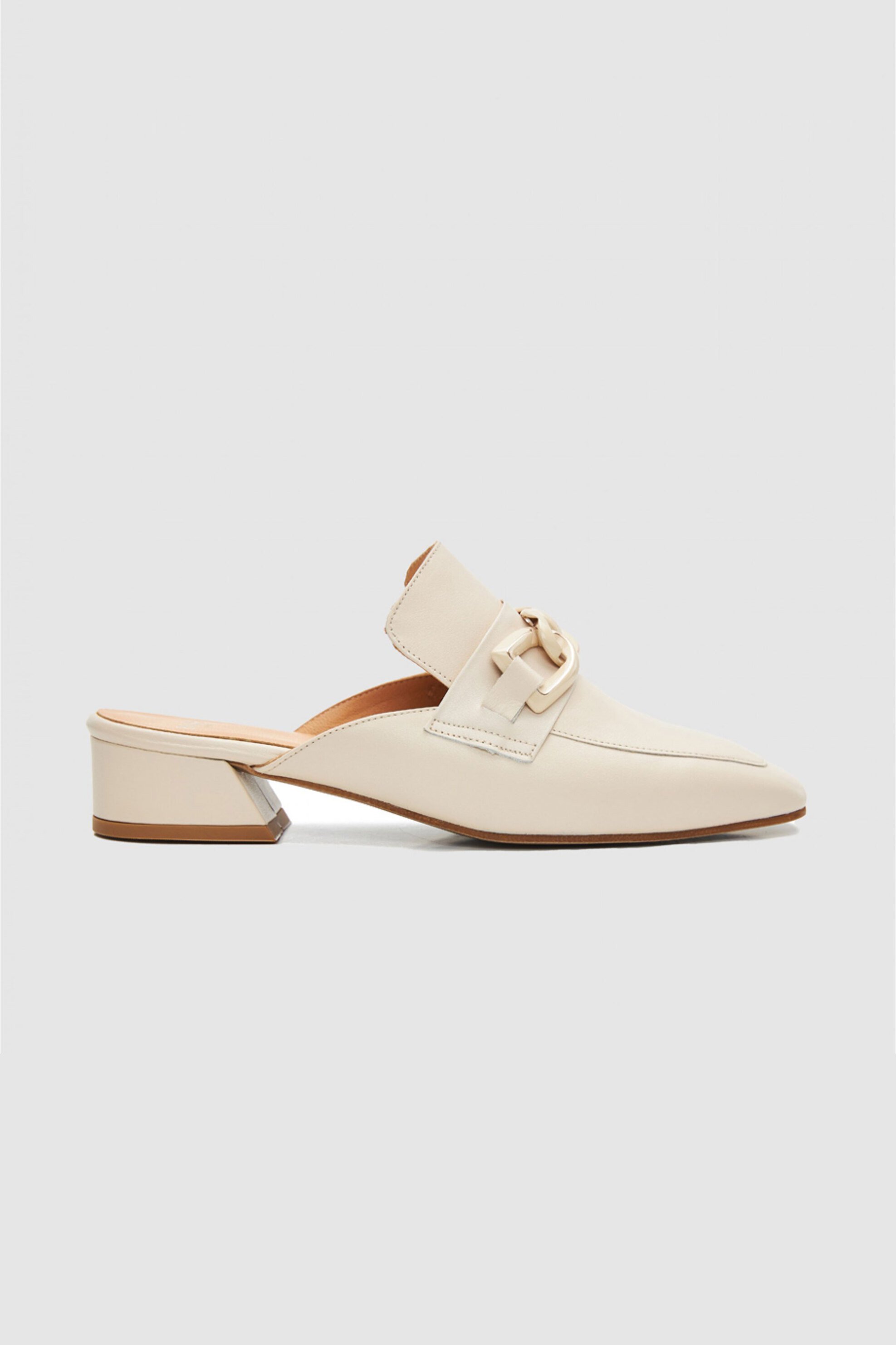  Boss Shoes γυναικεία δερμάτινα mules - BW27038 Κρέμ 2025