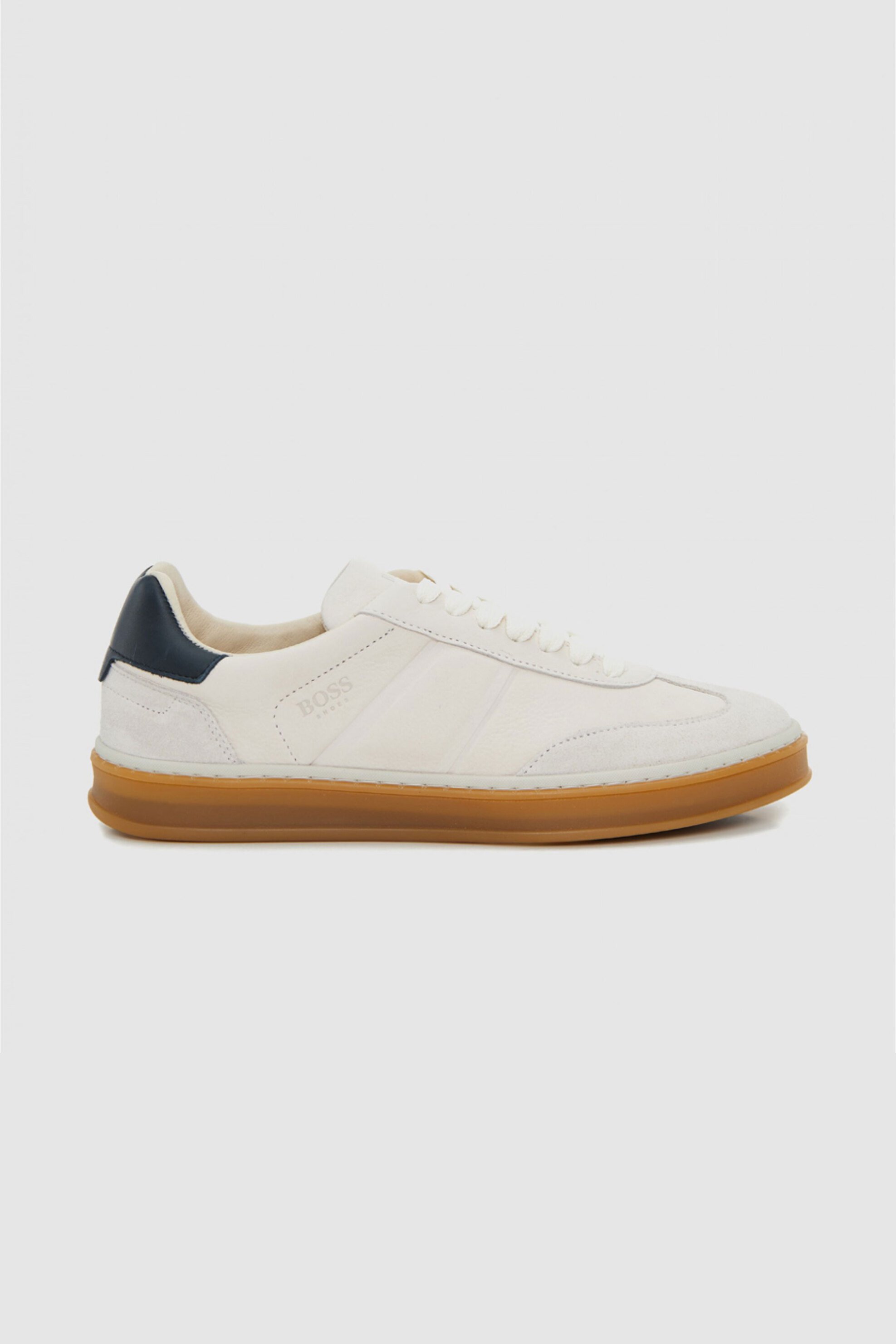 BOSS SHOES Boss Shoes ανδρικά δερμάτινα sneakers με λογότυπο - BC110/A Λευκό