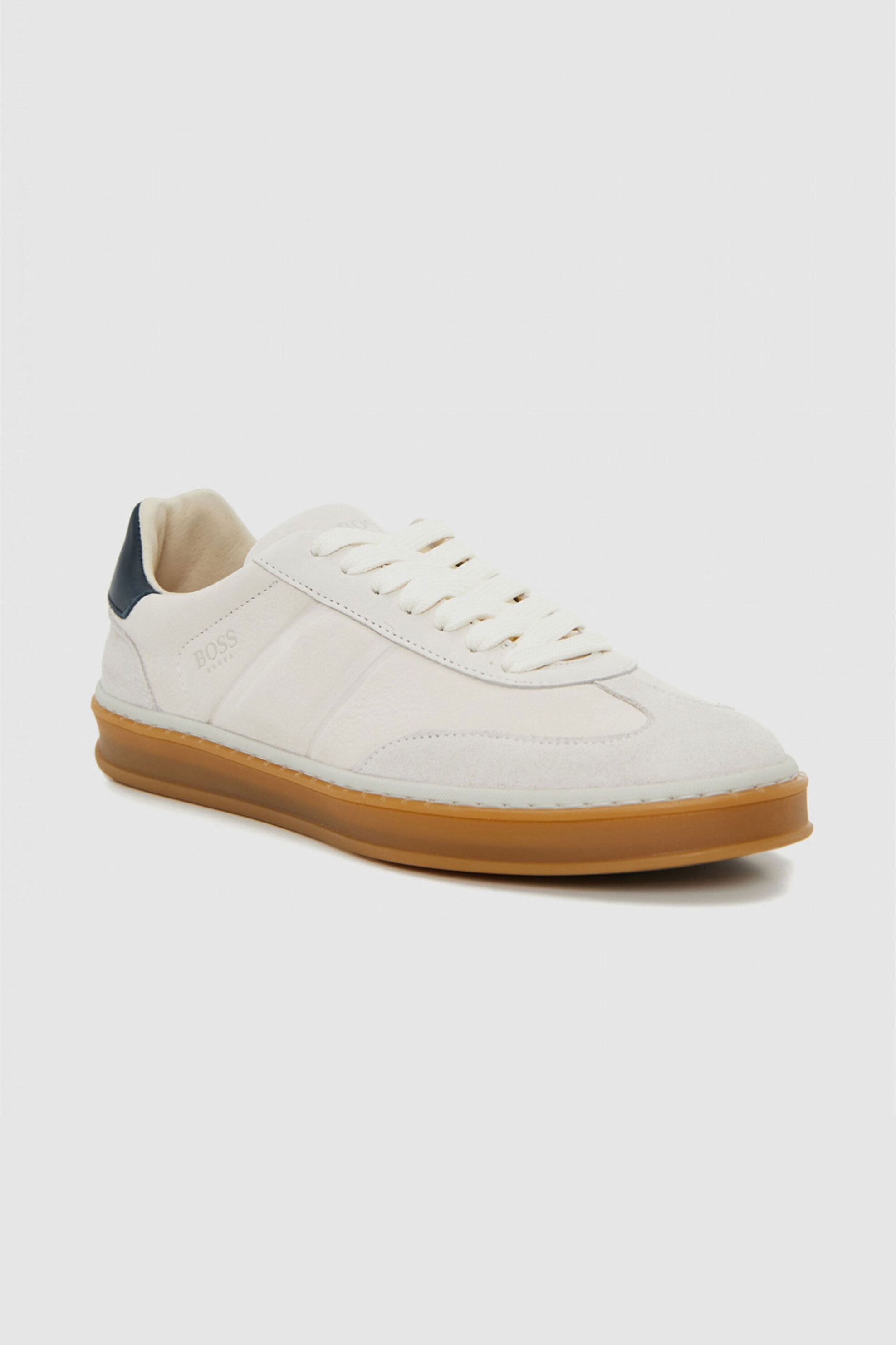 Boss Shoes ανδρικά δερμάτινα sneakers με λογότυπο - BC110/A Λευκό φωτογραφία