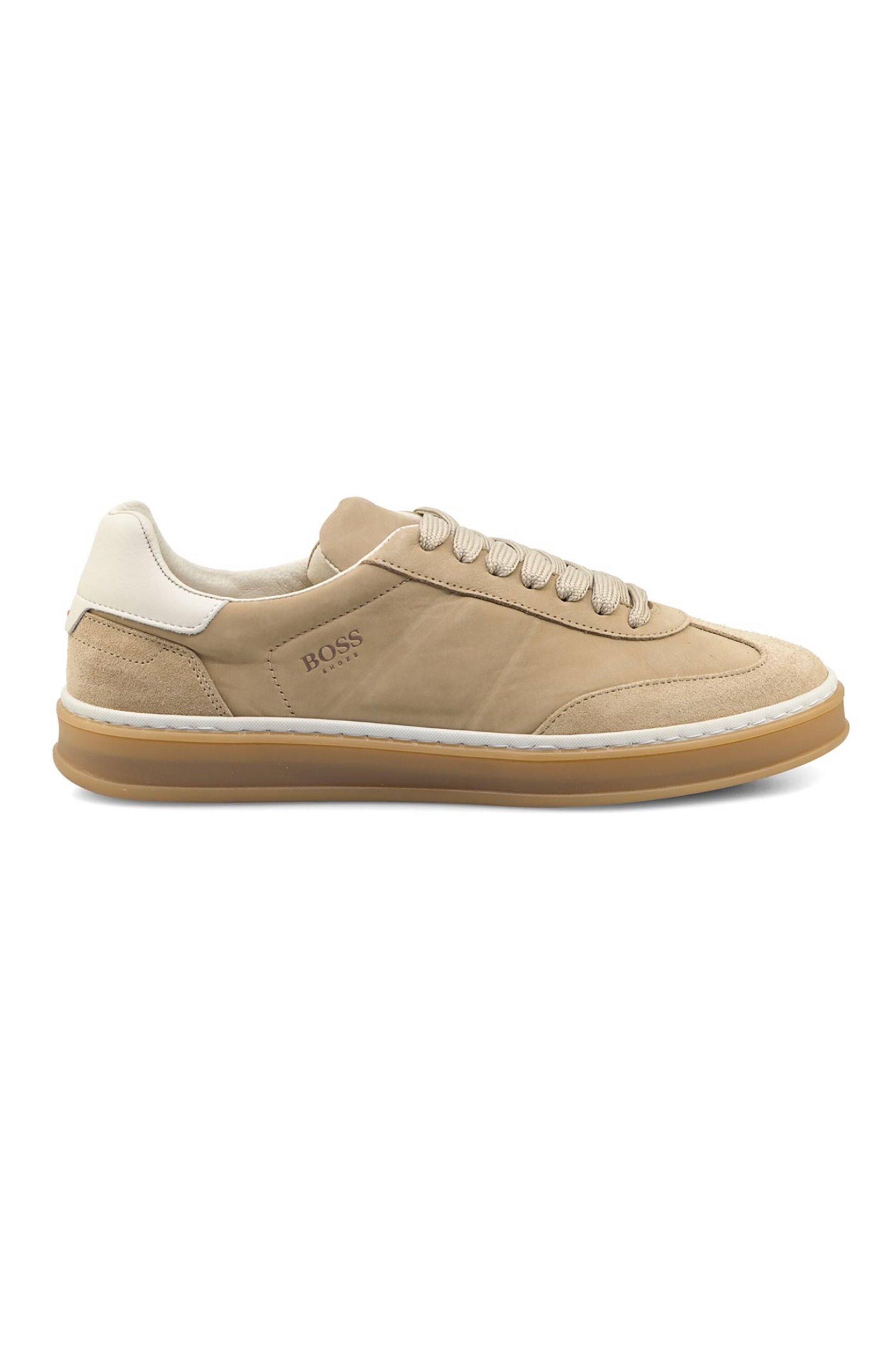 BOSS SHOES Boss Shoes ανδρικά δερμάτινα sneakers με λογότυπο - BC110/A Μπεζ