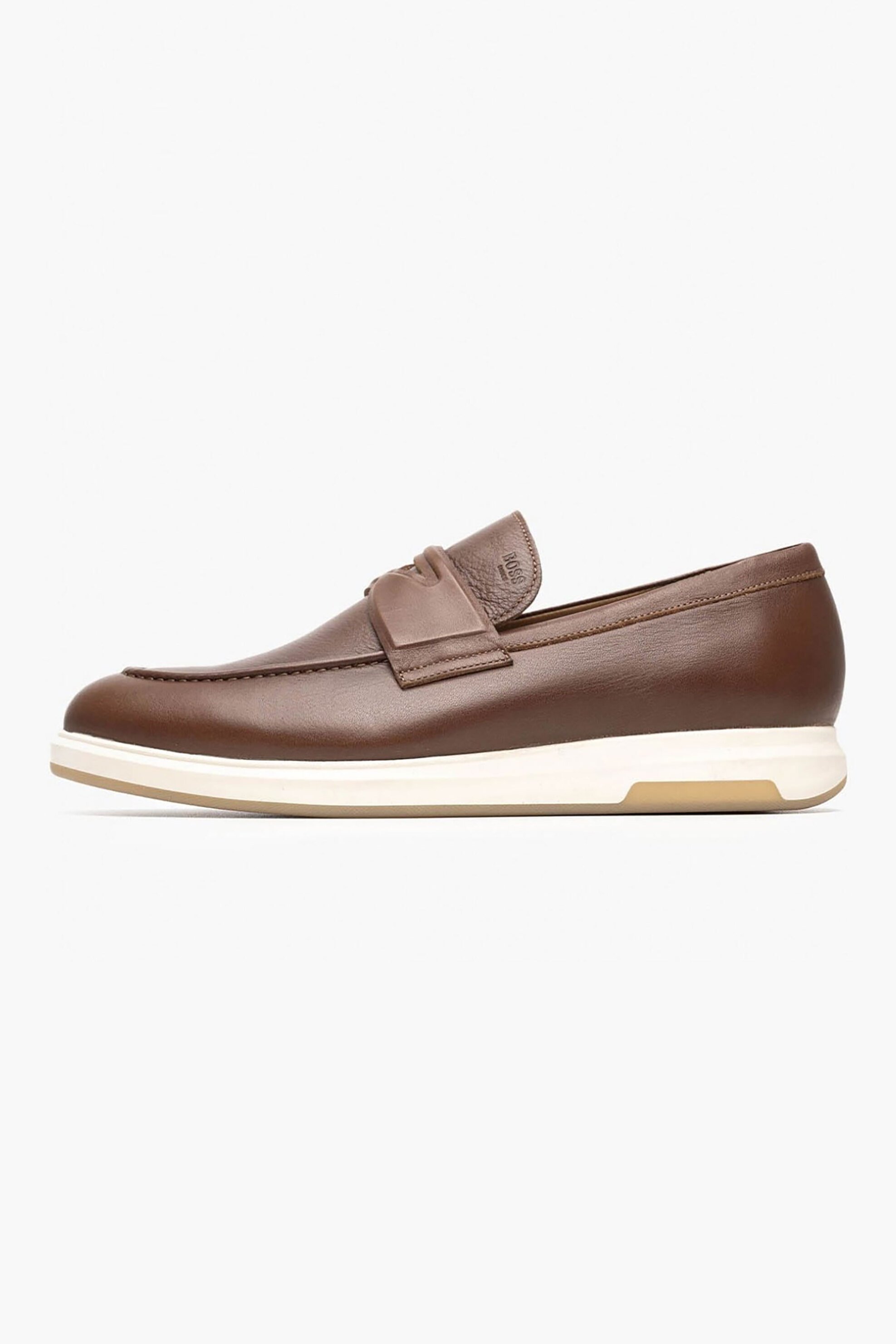 BOSS SHOES Boss Shoes ανδρικά δερμάτινα μοκασίνια - B7537 Καφέ
