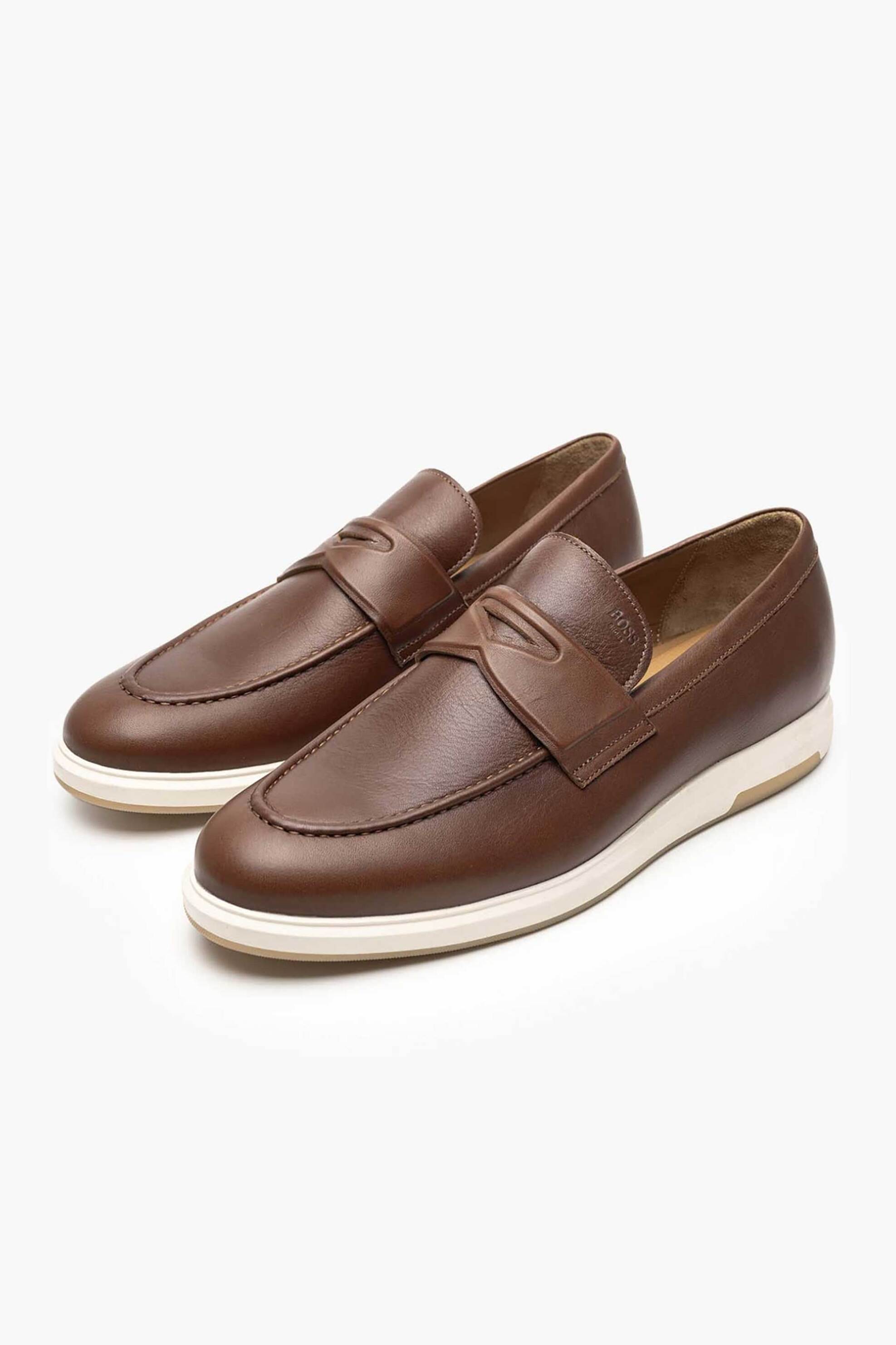 Boss Shoes ανδρικά δερμάτινα μοκασίνια - B7537 Καφέ φωτογραφία