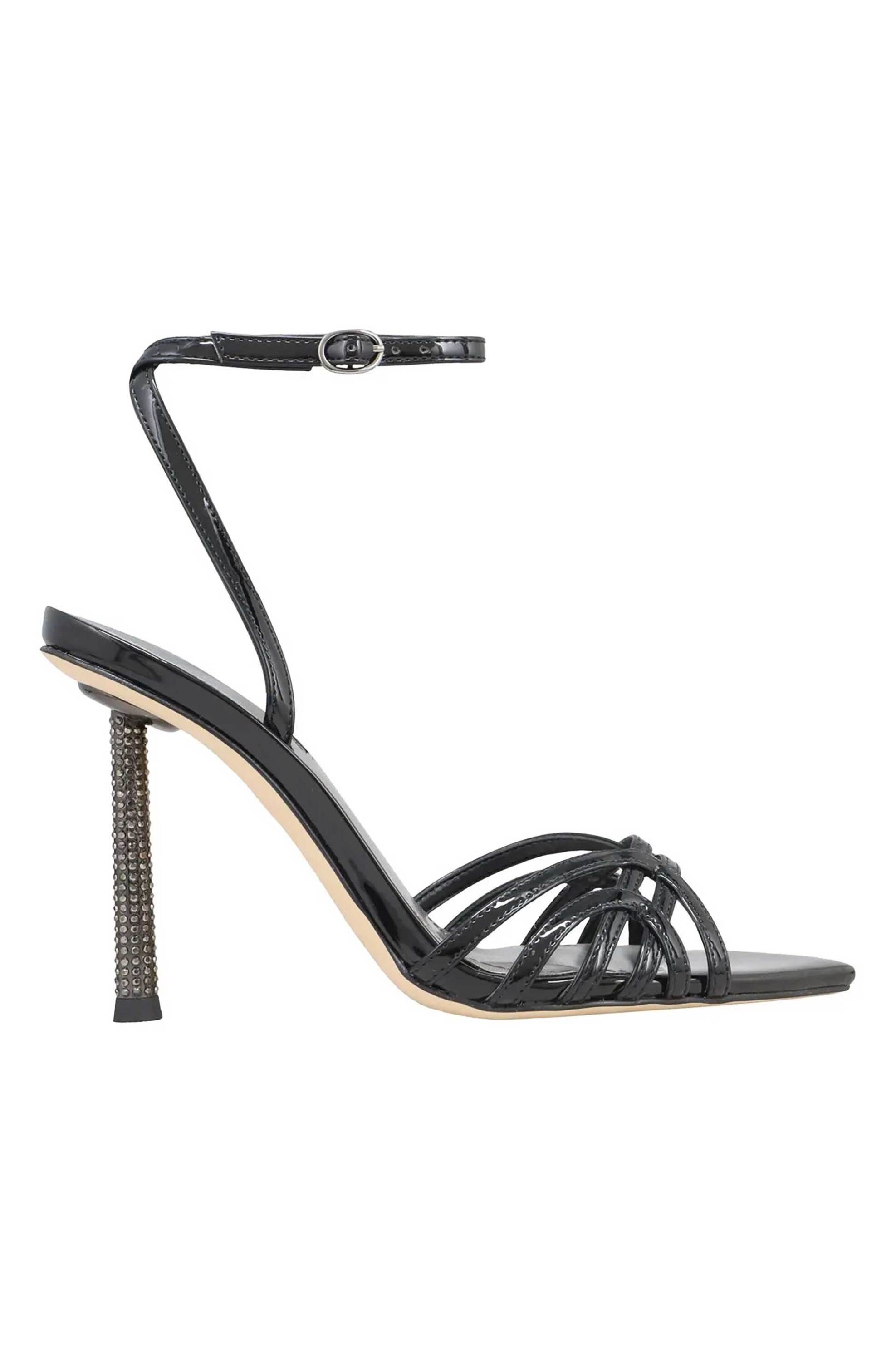 NINE WEST Nine West γυναικεία πέδιλα με λεπτομέρεια με στρας "Paxal3" - PAXAL3 Μαύρο