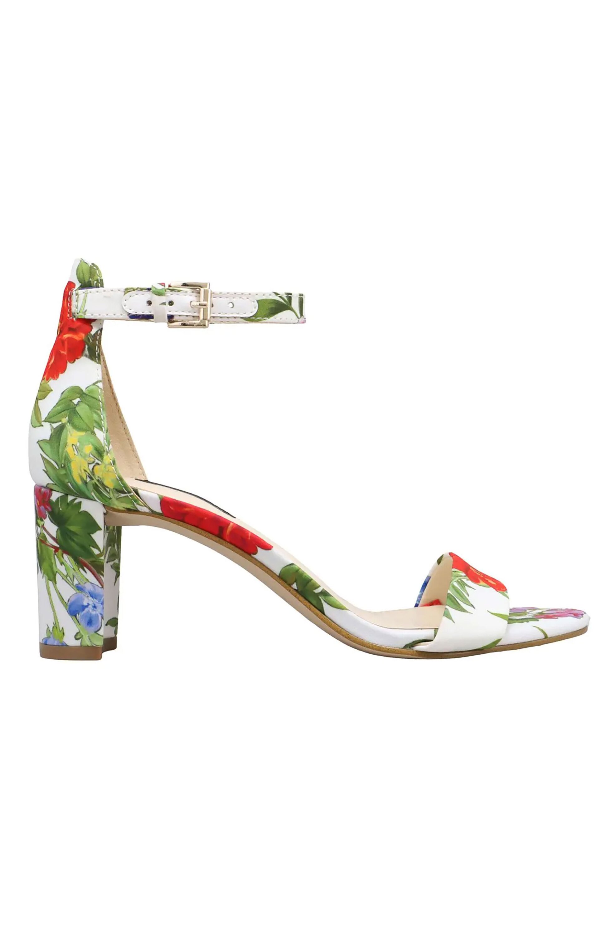 NINE WEST Nine West γυναικεία πέδιλα με floral print "Pruce2" - PRUCE2 Λευκό