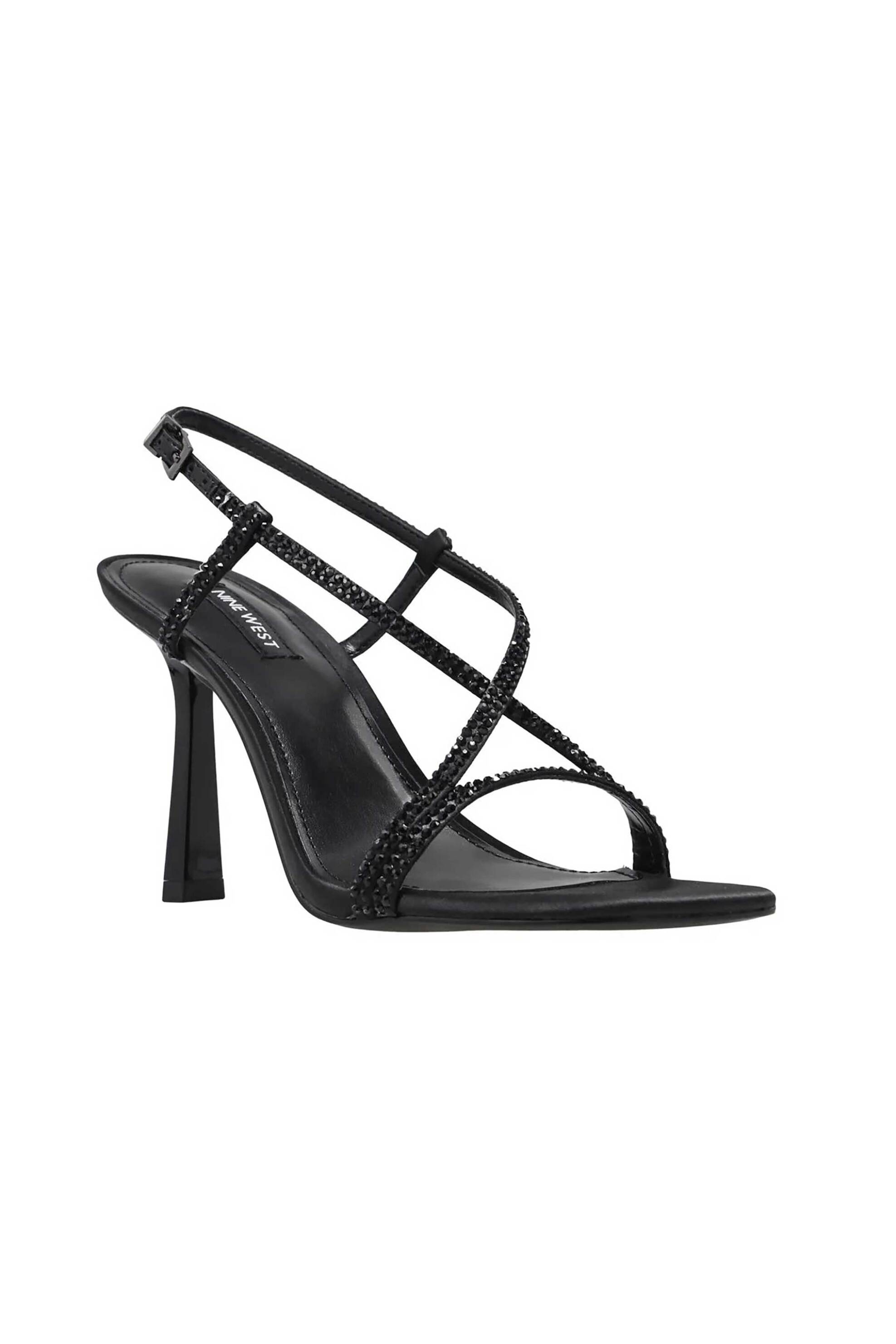 NINE WEST Nine West γυναικεία πέδιλα με στρας "Vallanh2" - VALLANH2 01 Μαύρο - 2