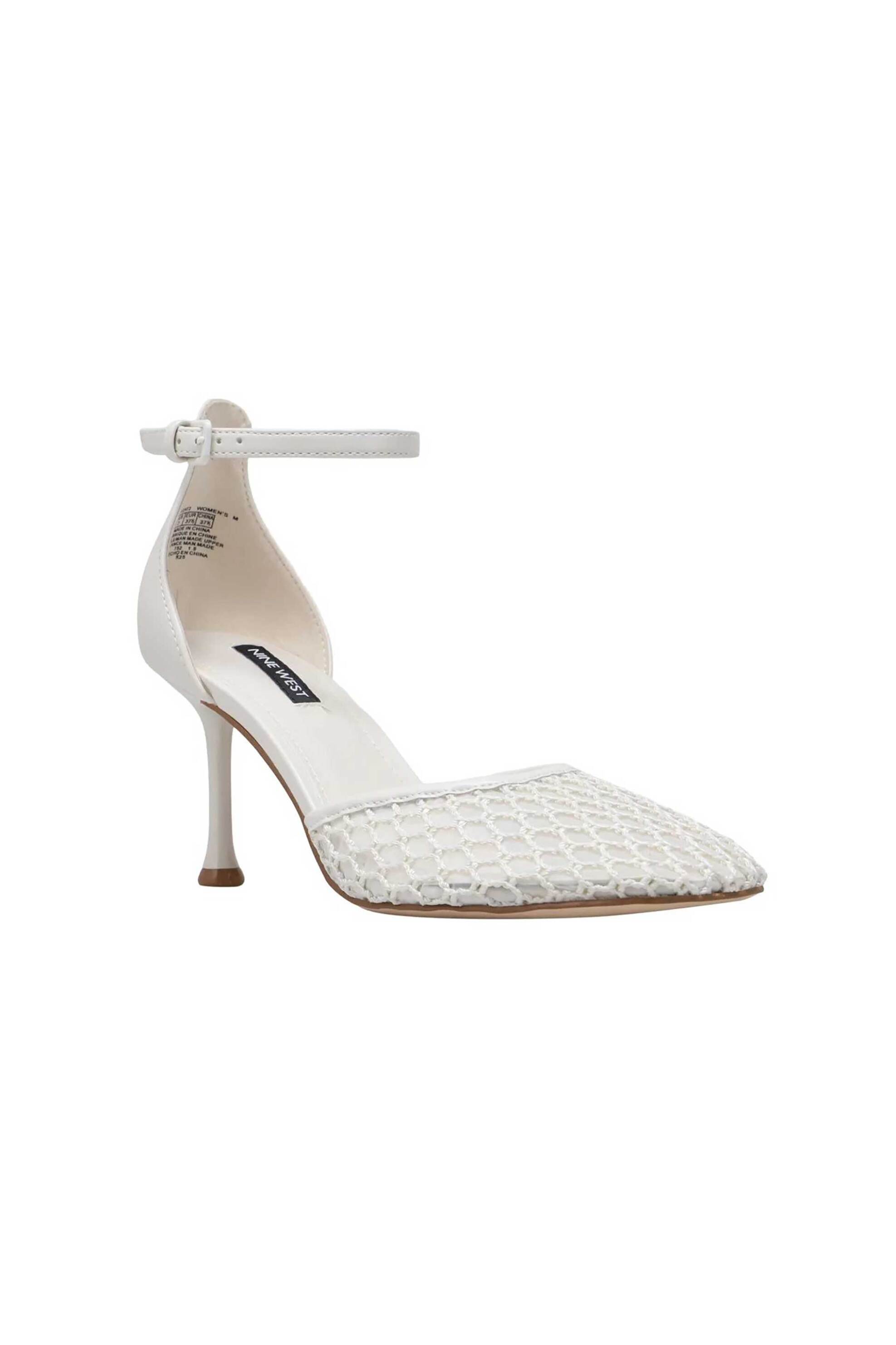 Nine West γυναικείες γόβες με μπαρέτα στον αστράγαλο ''Popdat2'' - POPDAT2 15 Λευκό