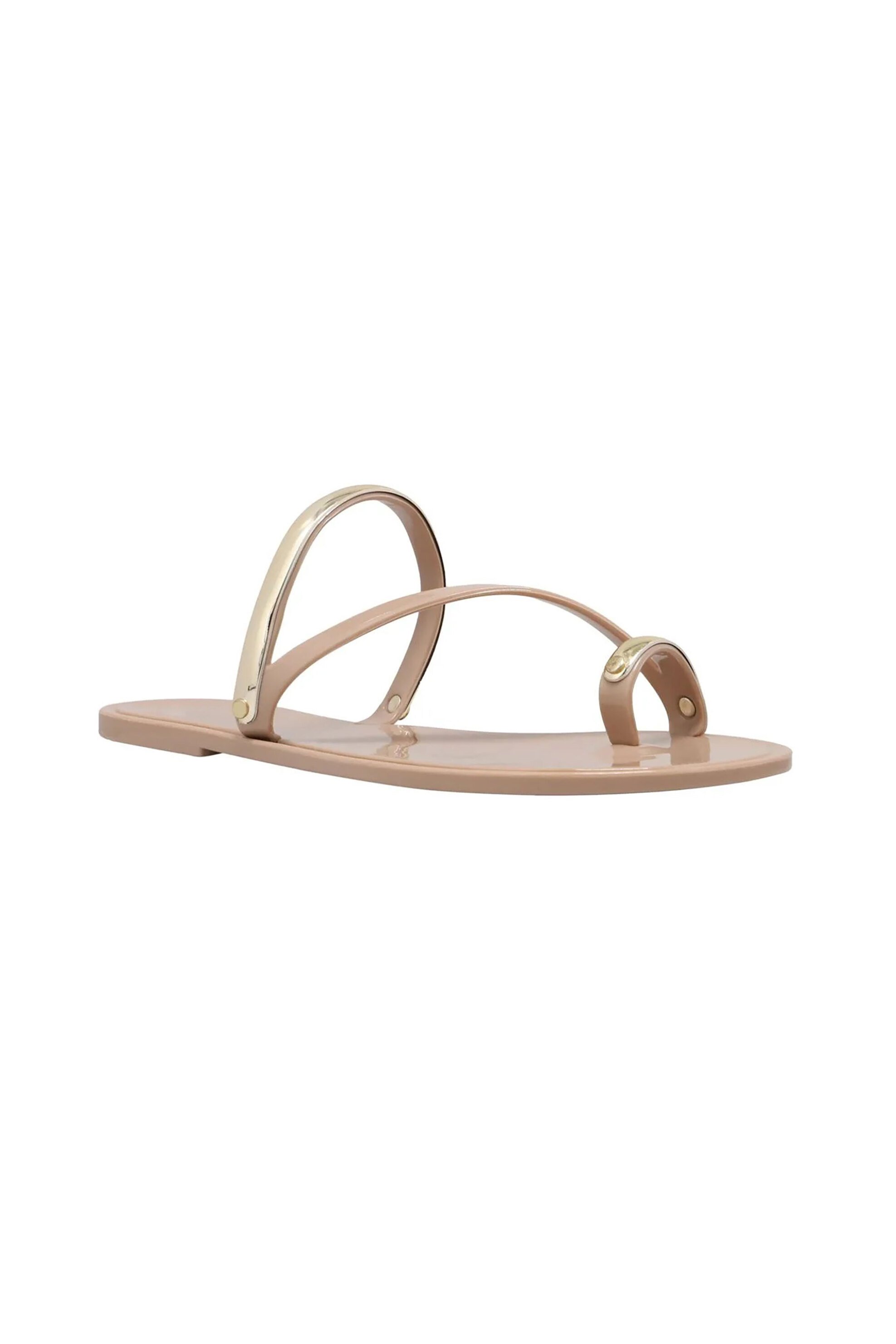 Nine West γυναικεία flat σανδάλια με χρυσές λεπτομέρειες 