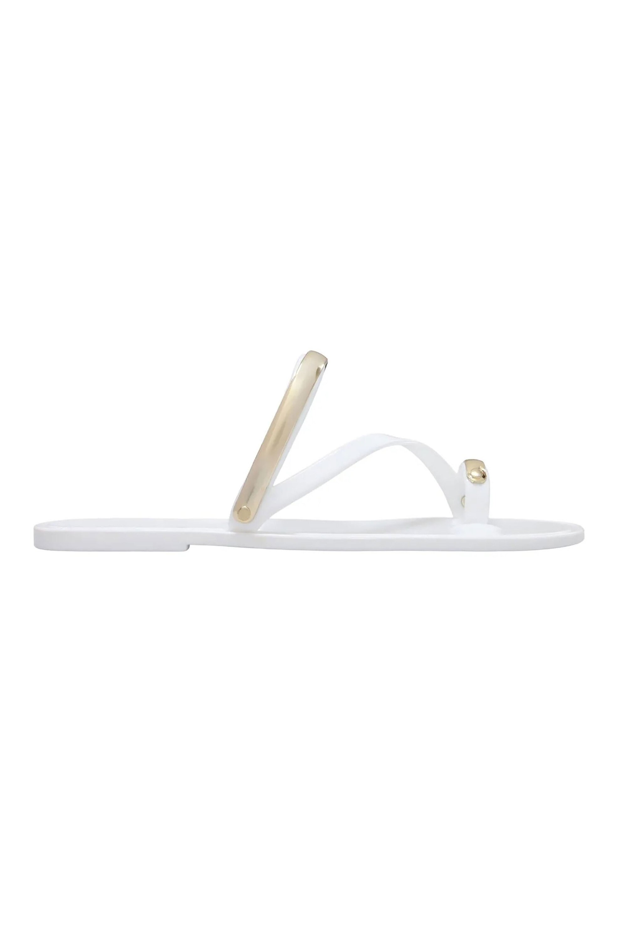 Nine West γυναικεία flat σανδάλια με χρυσές λεπτομέρειες "Seashell3" - SEASHELL3 14 Λευκό