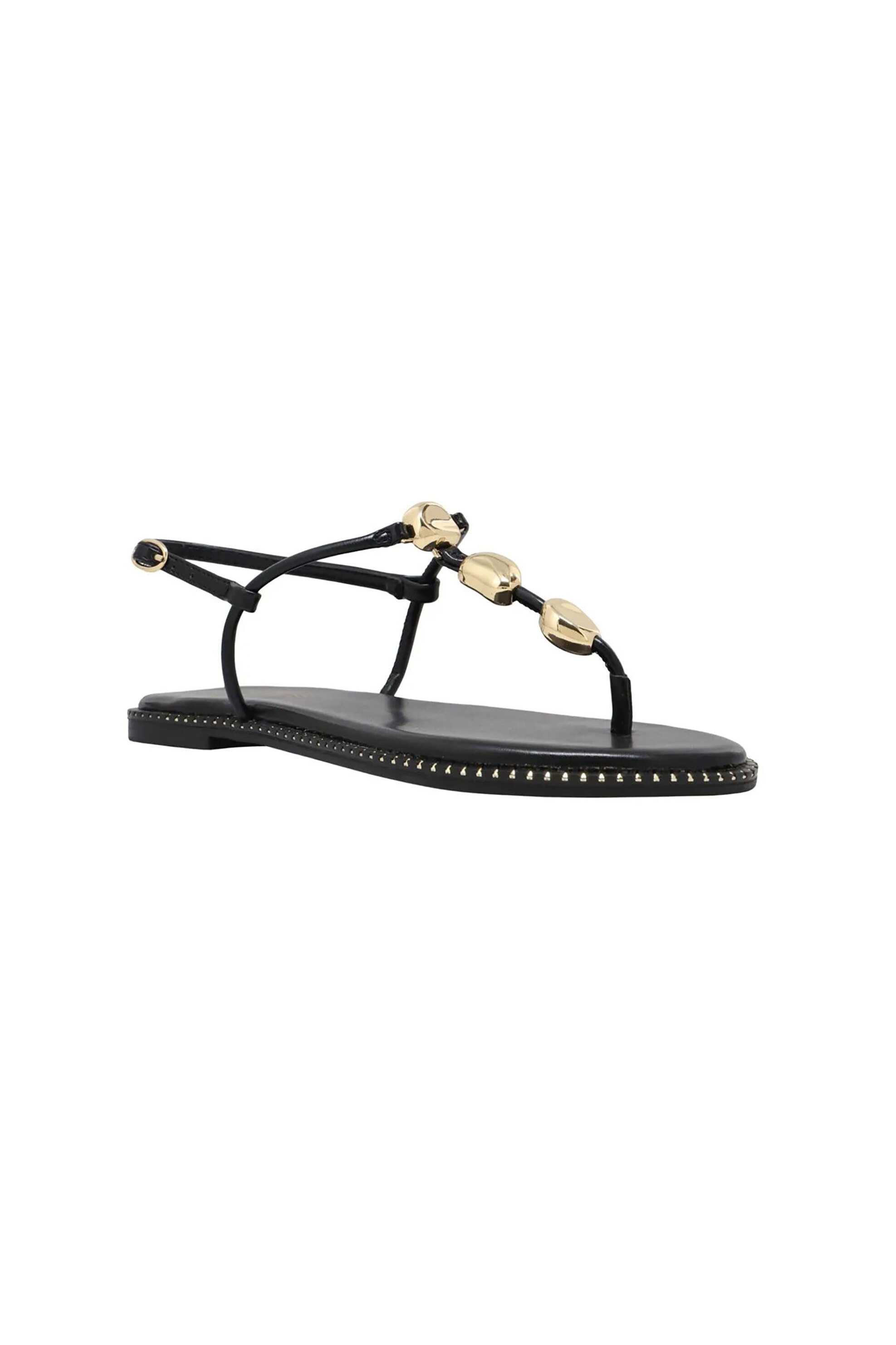Nine West γυναικεία flat σανδάλια με χρυσές λεπτομέρειες 