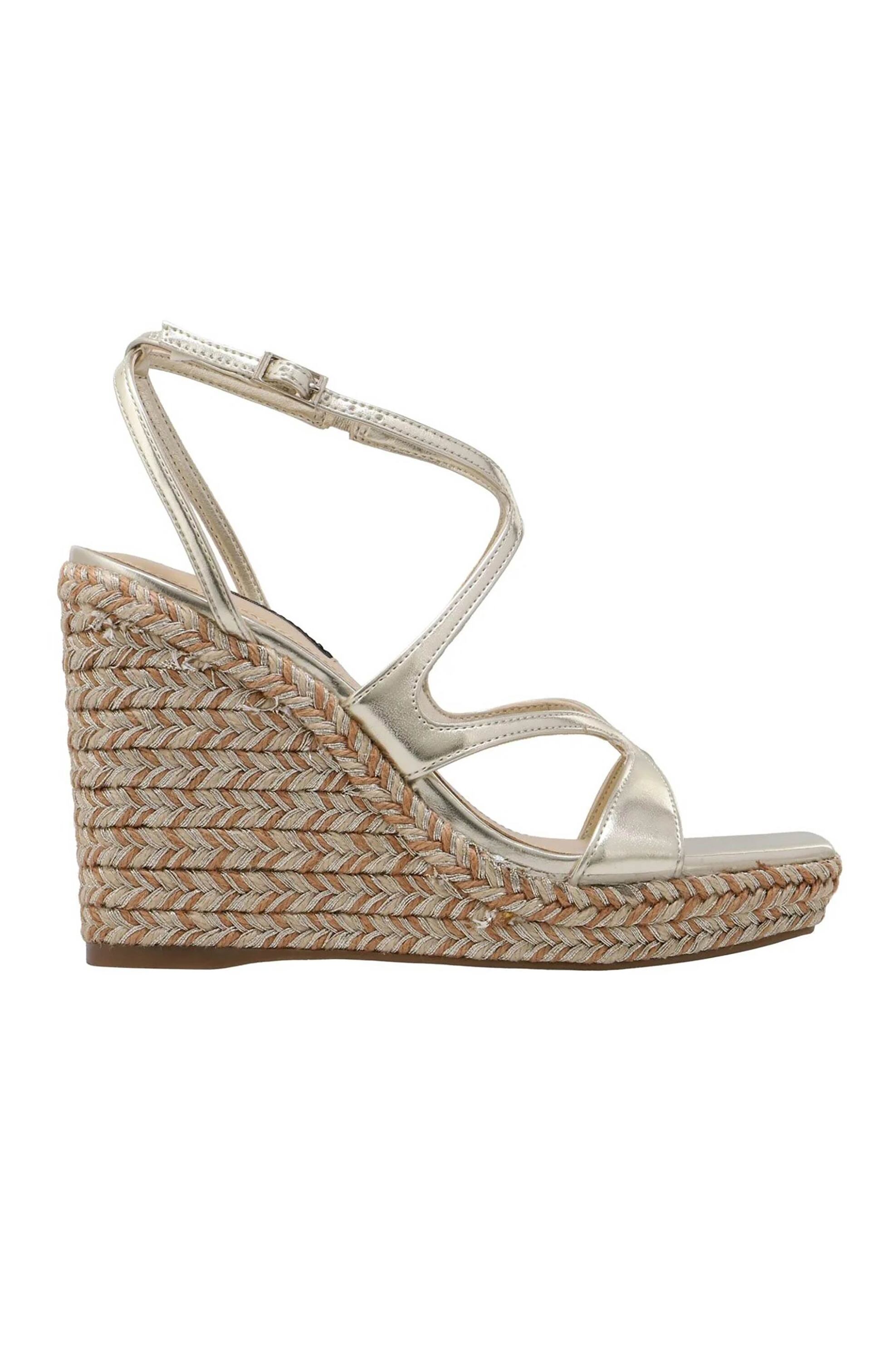 Nine West γυναικείες πλατφόρμες με χιαστί λουράκια "Adriane3" - ADRIANE3 71 Χρυσό