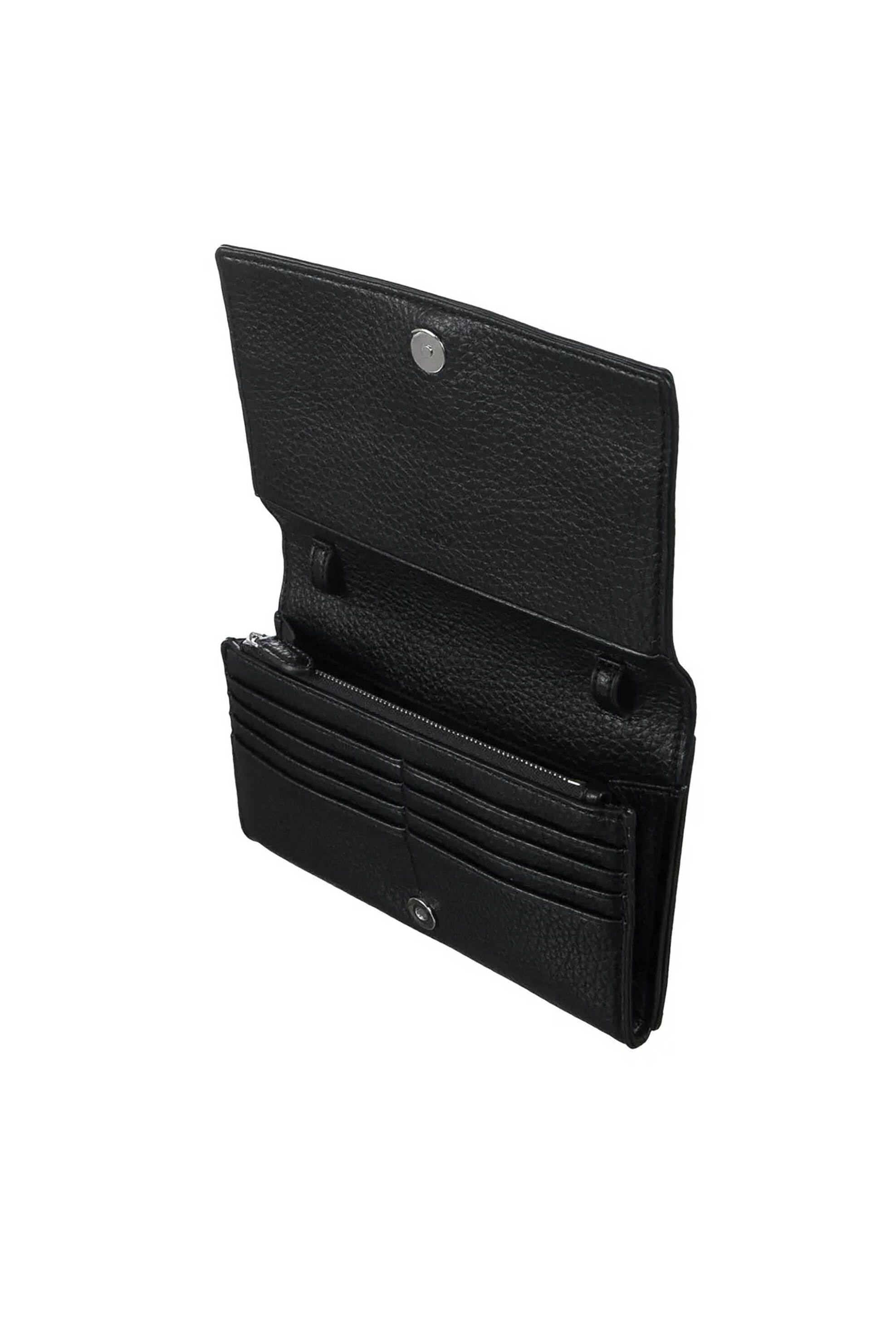 DKNY γυναικείο τσαντάκι clutch με μεταλλικό λογότυπο "Etta" - R445AH95 Μαύρο φωτογραφία