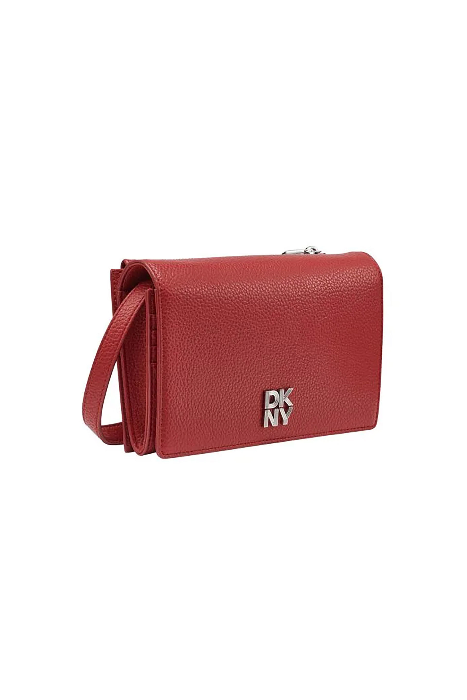 DKNY γυναικείο τσαντάκι clutch με μεταλλικό λογότυπο "Etta" - R445AH95 Κόκκινο φωτογραφία