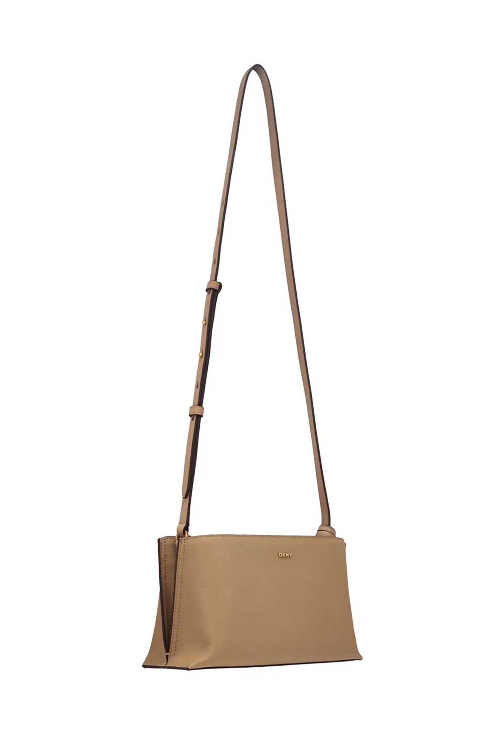 DKNY DKNY γυναικεία τσάντα crossbody με μεταλλικό λογότυπο "Alya" - R44E1I54 Καμηλό - 2