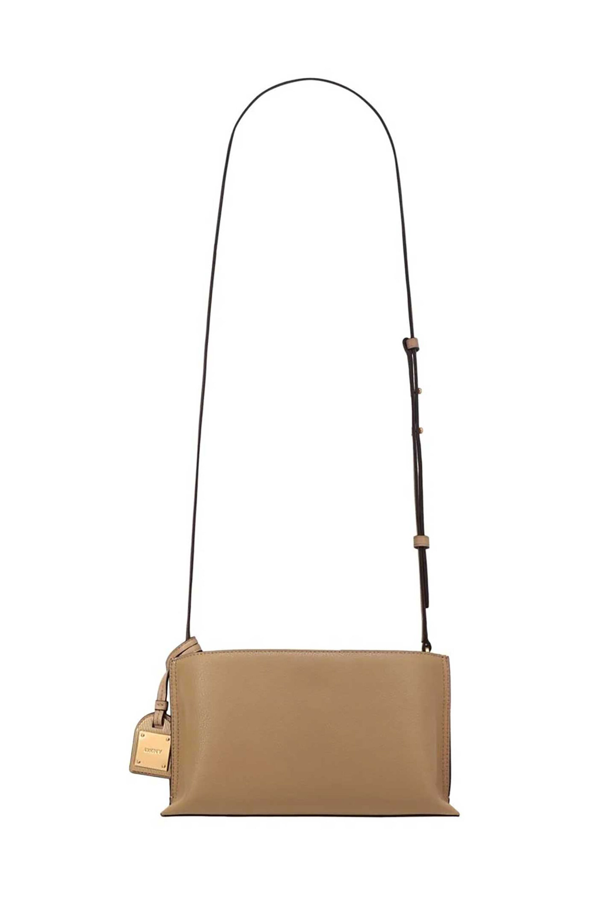 DKNY DKNY γυναικεία τσάντα crossbody με μεταλλικό λογότυπο "Alya" - R44E1I54 Καμηλό - 3