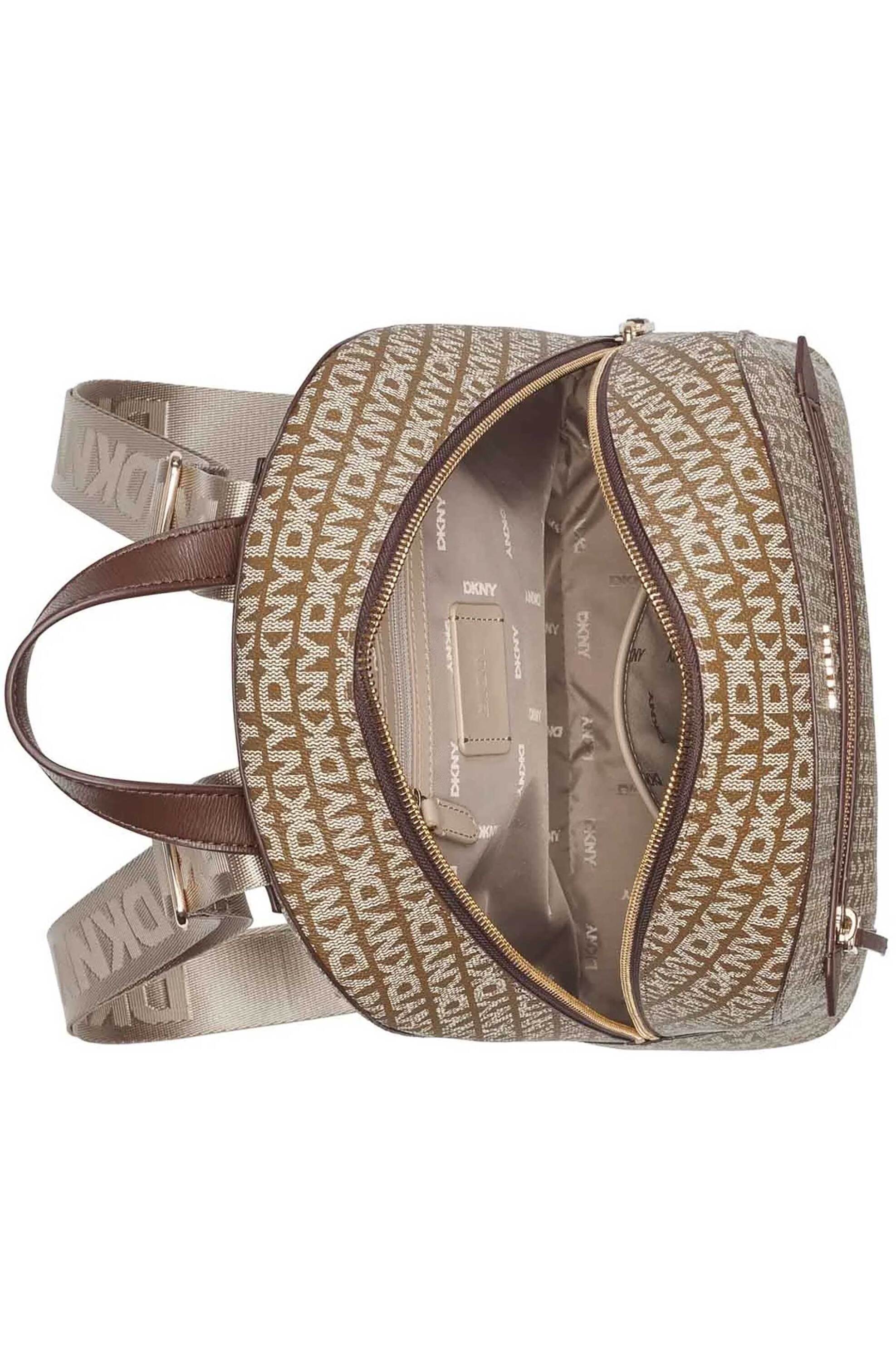 Dkny Γυναικείο Backpack με All-Over Logo Bryant Ave - R51Kyj33 Μπεζ