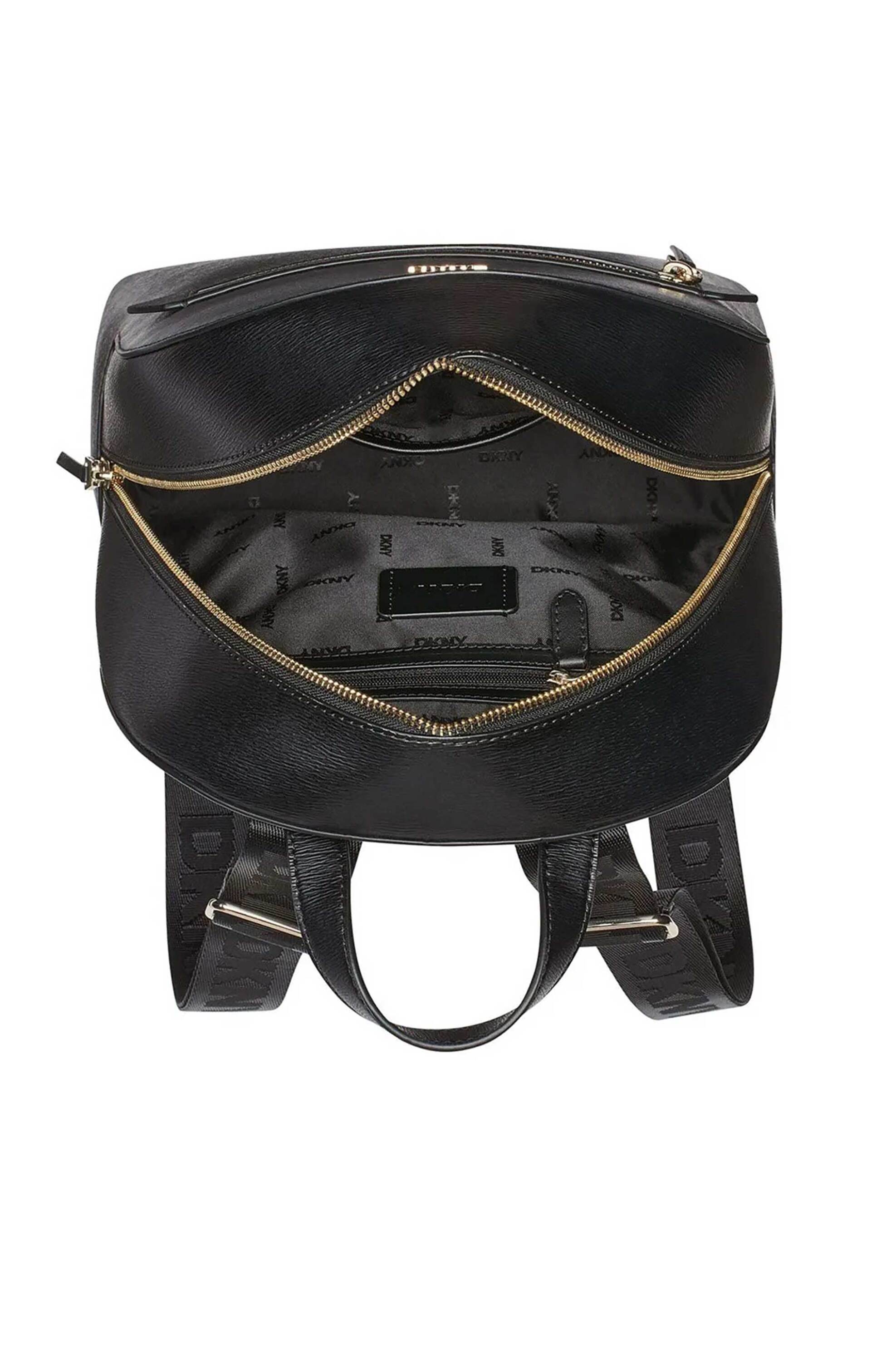 DKNY γυναικείο δερμάτινο backpack με μεταλλικό λογότυπο "Bryant Ave" - R51K3J33 Μαύρο φωτογραφία