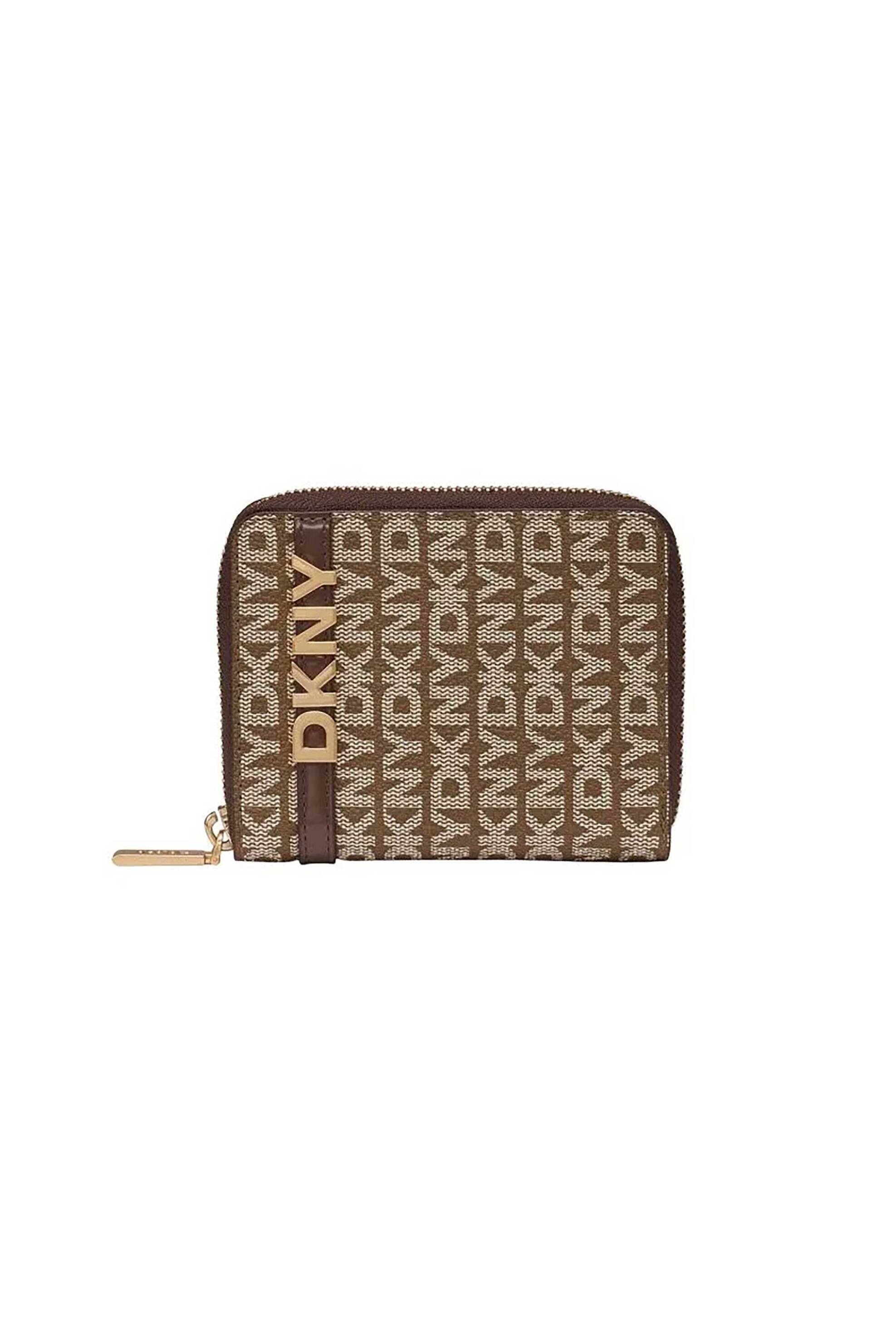 DKNY γυναικείο πορτοφόλι με all-over print "Avril" - R5215M25 Καφέ