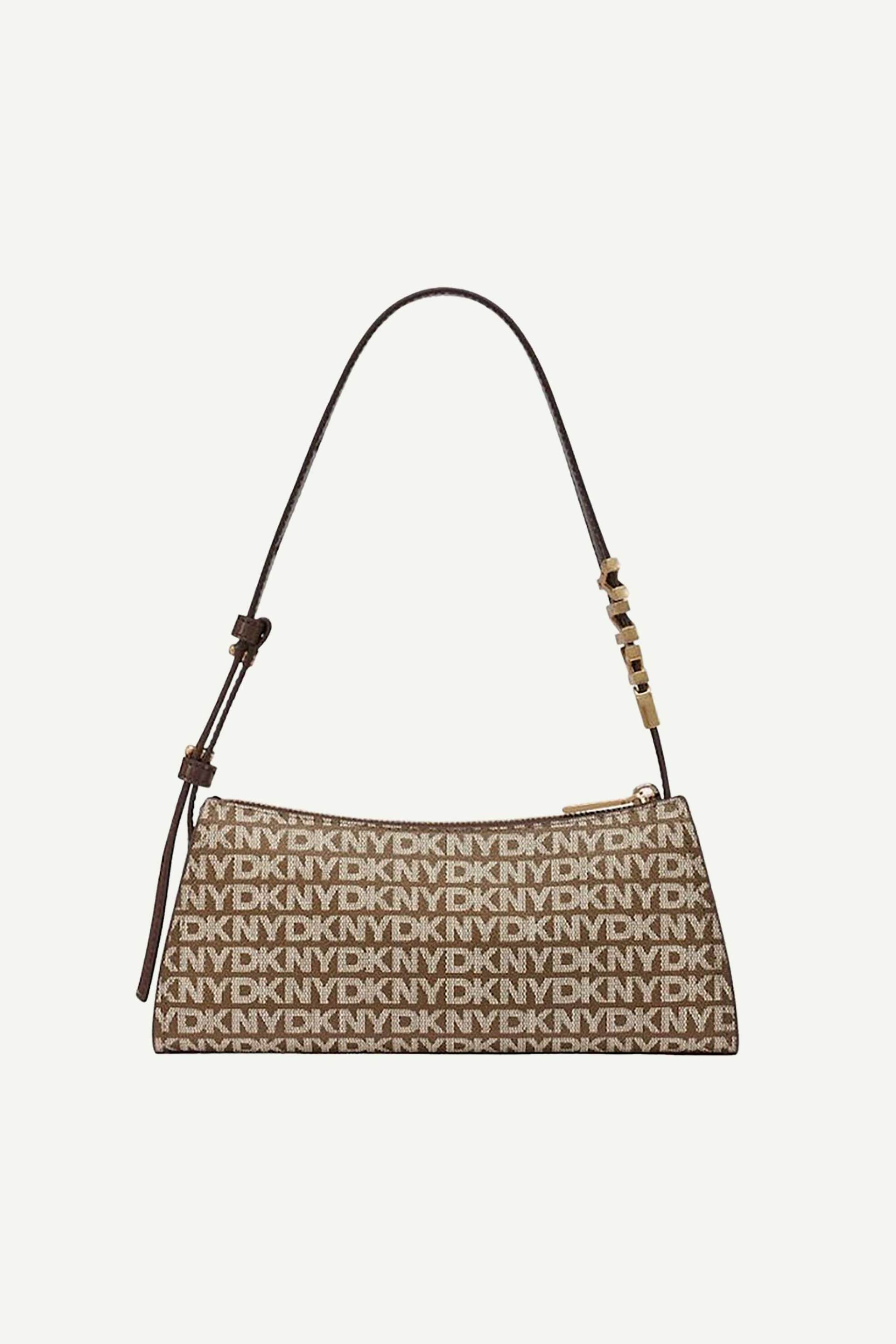 DKNY γυναικεία τσάντα ώμου με all-over print "Avril" - R5235G57 Καφέ