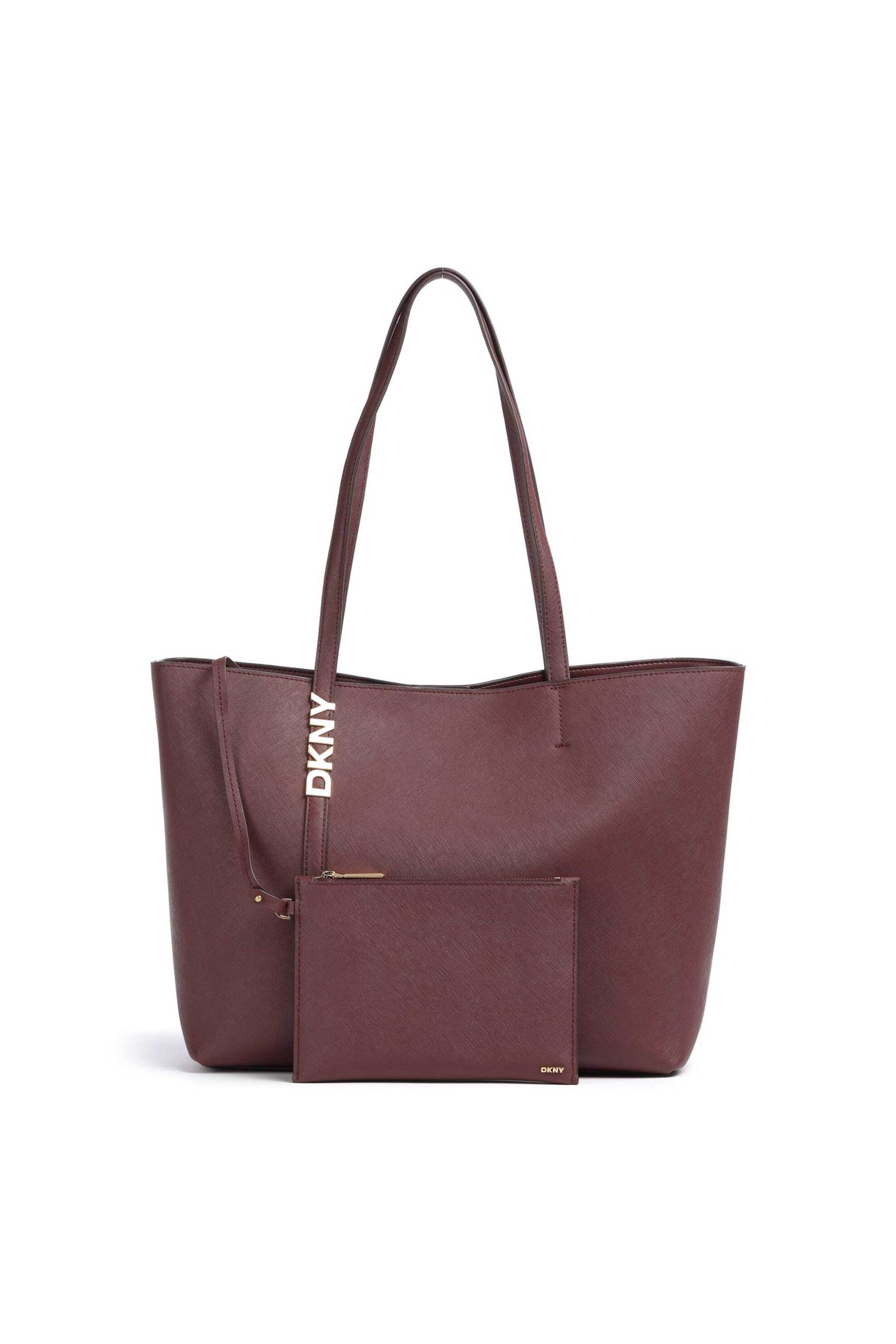 DKNY γυναικεία δερμάτινη τσάντα χειρός μονόχρωμη 