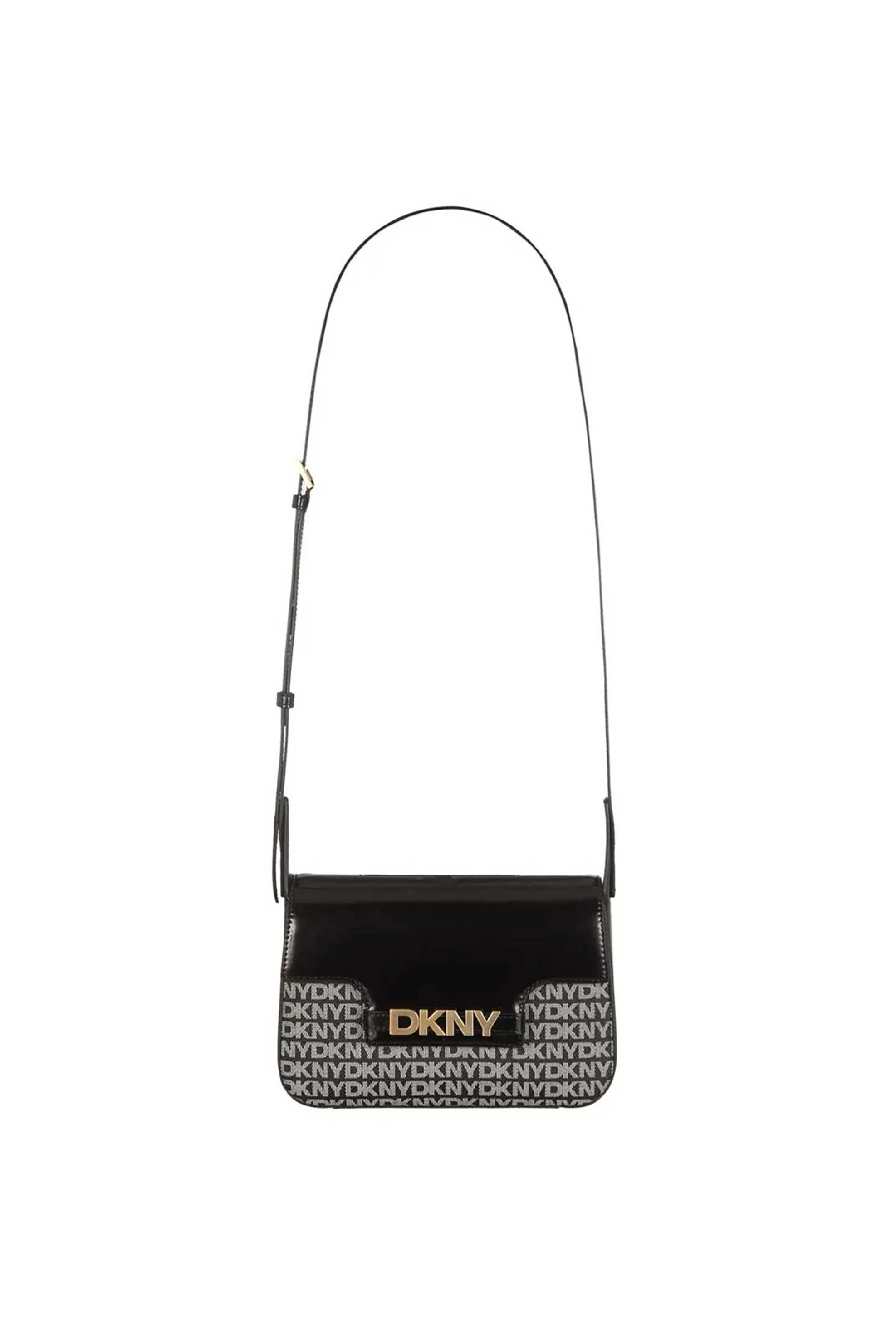 DKNY γυναικείο τσαντάκι crossbody με all-over λογότυπο "Avril" - R52E5J30 Μαύρο