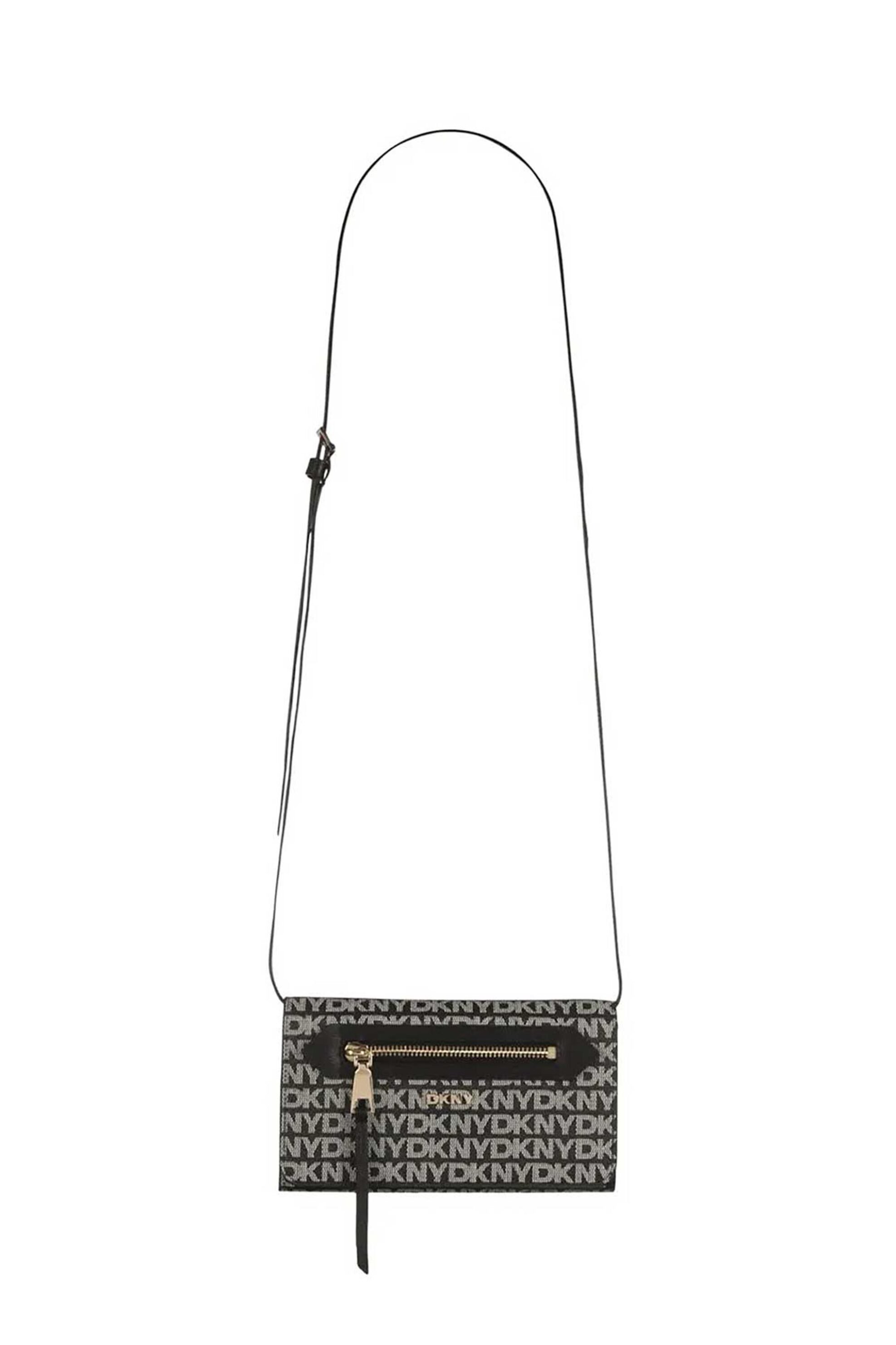 Dkny Γυναικείο Τσαντάκι Crossbody με All-Over Λογότυπο Bryant - R52E5K47 Μαύρο