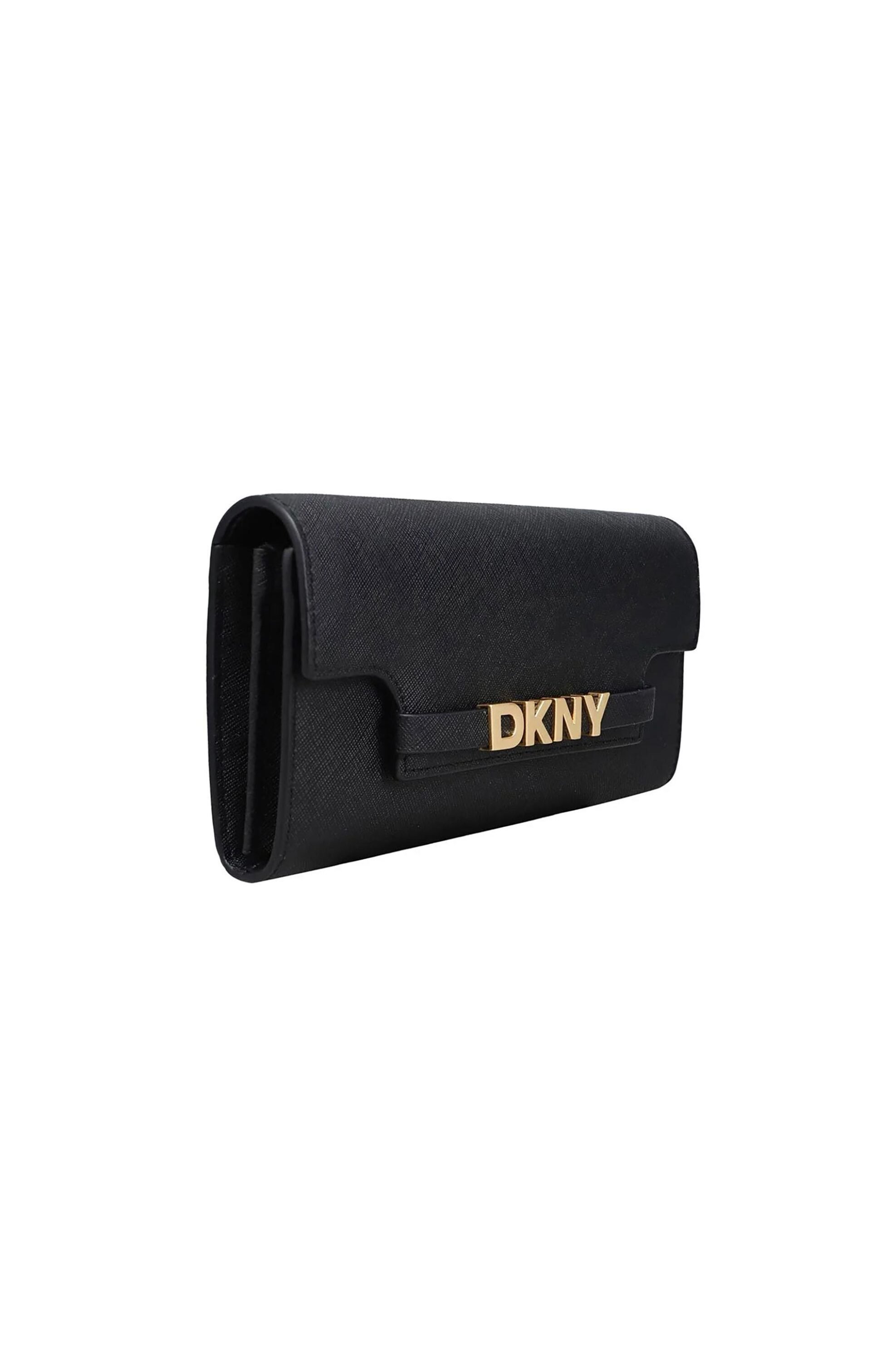 DKNY γυναικείο δερμάτινο πορτοφόλι με μεταλλικό λογότυπο 