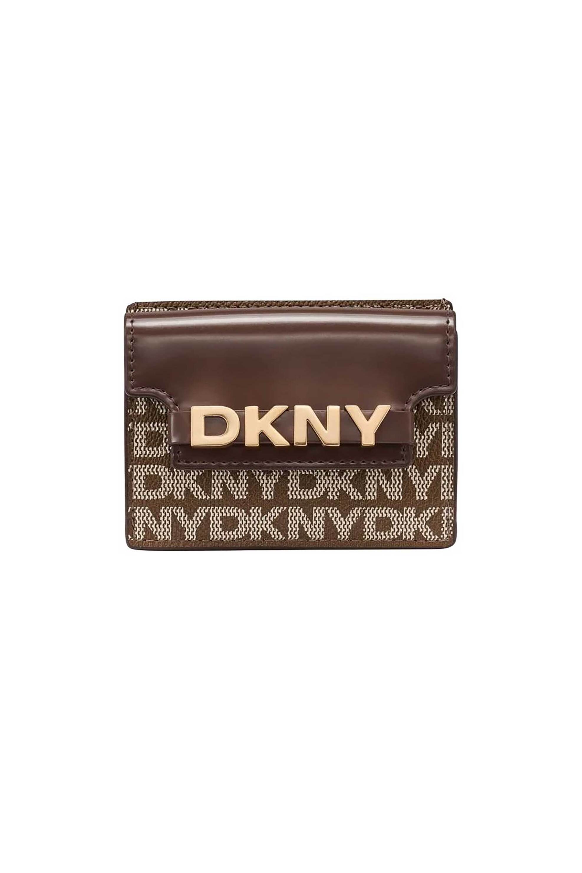 DKNY γυναικεία θήκη για κάρτες με μεταλλικό λογότυπο "Avril" - R52Z5M22 Καφέ